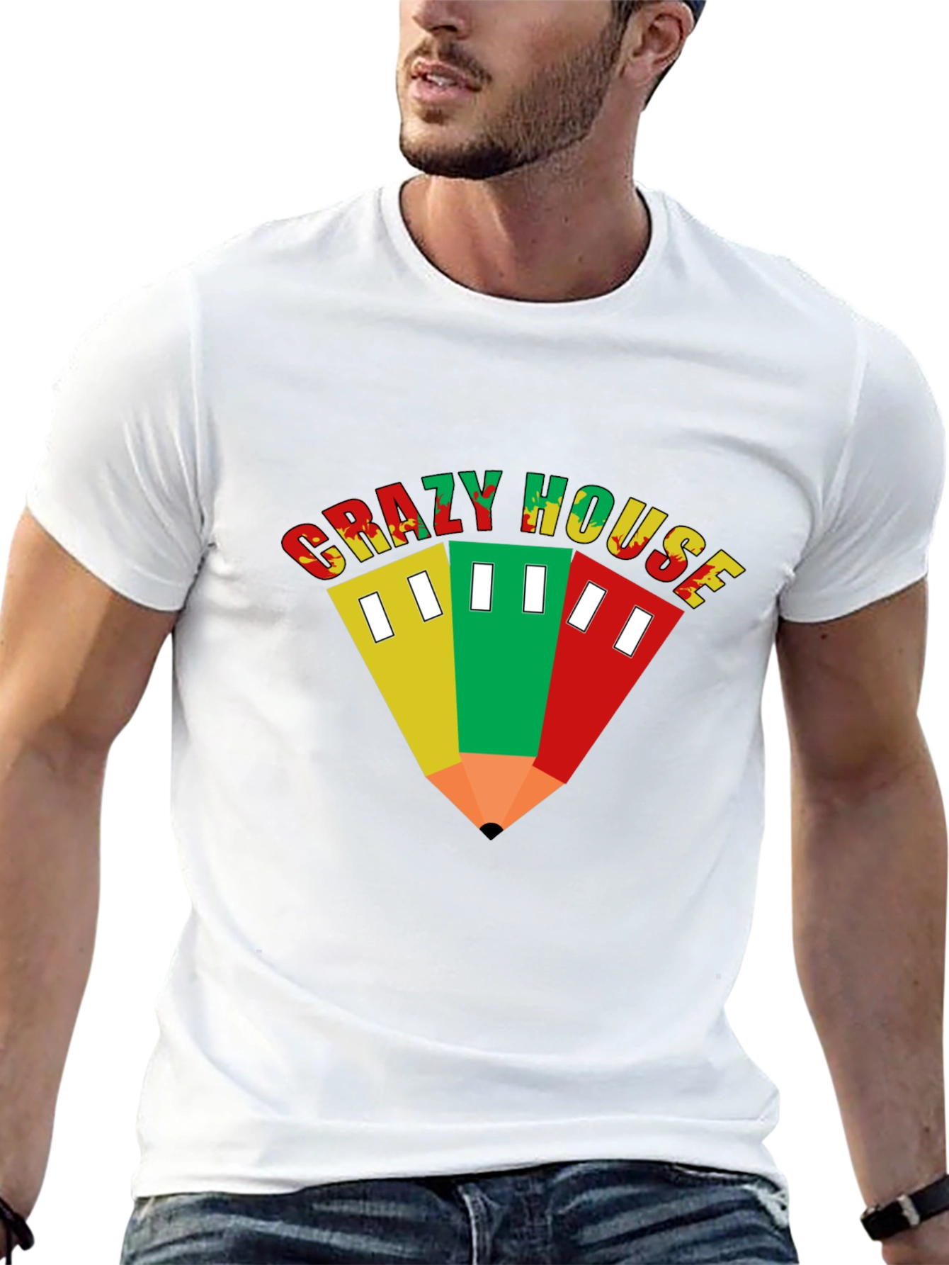 Crazy House T-Shirt - Unique Graphic Tee