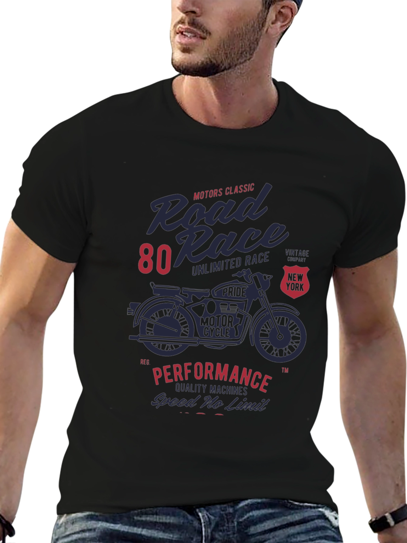 Road Race Motorcycle Graphic T-Shirt