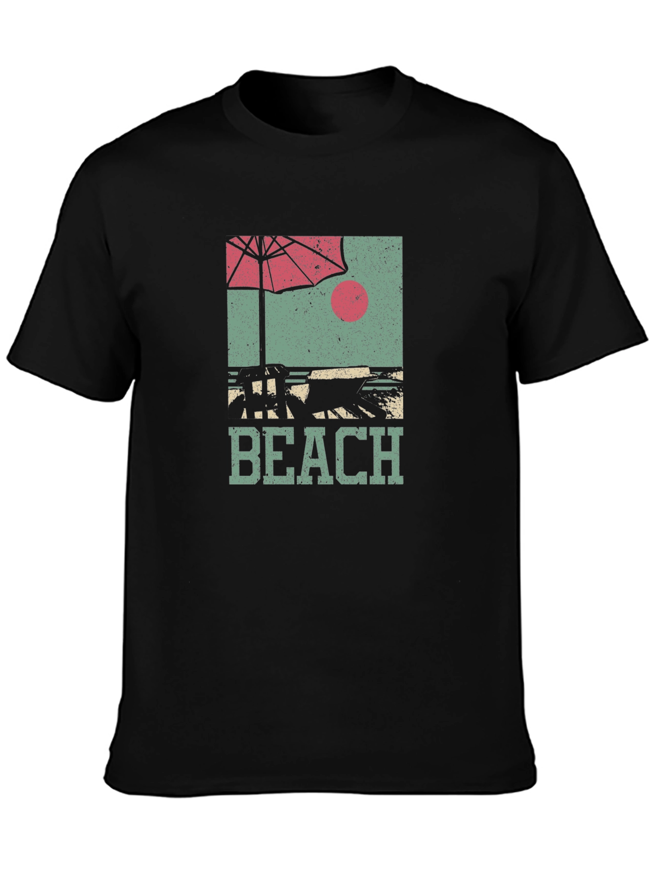 Retro Beach Scene Graphic T-Shirt - Stylish Summer Apparel