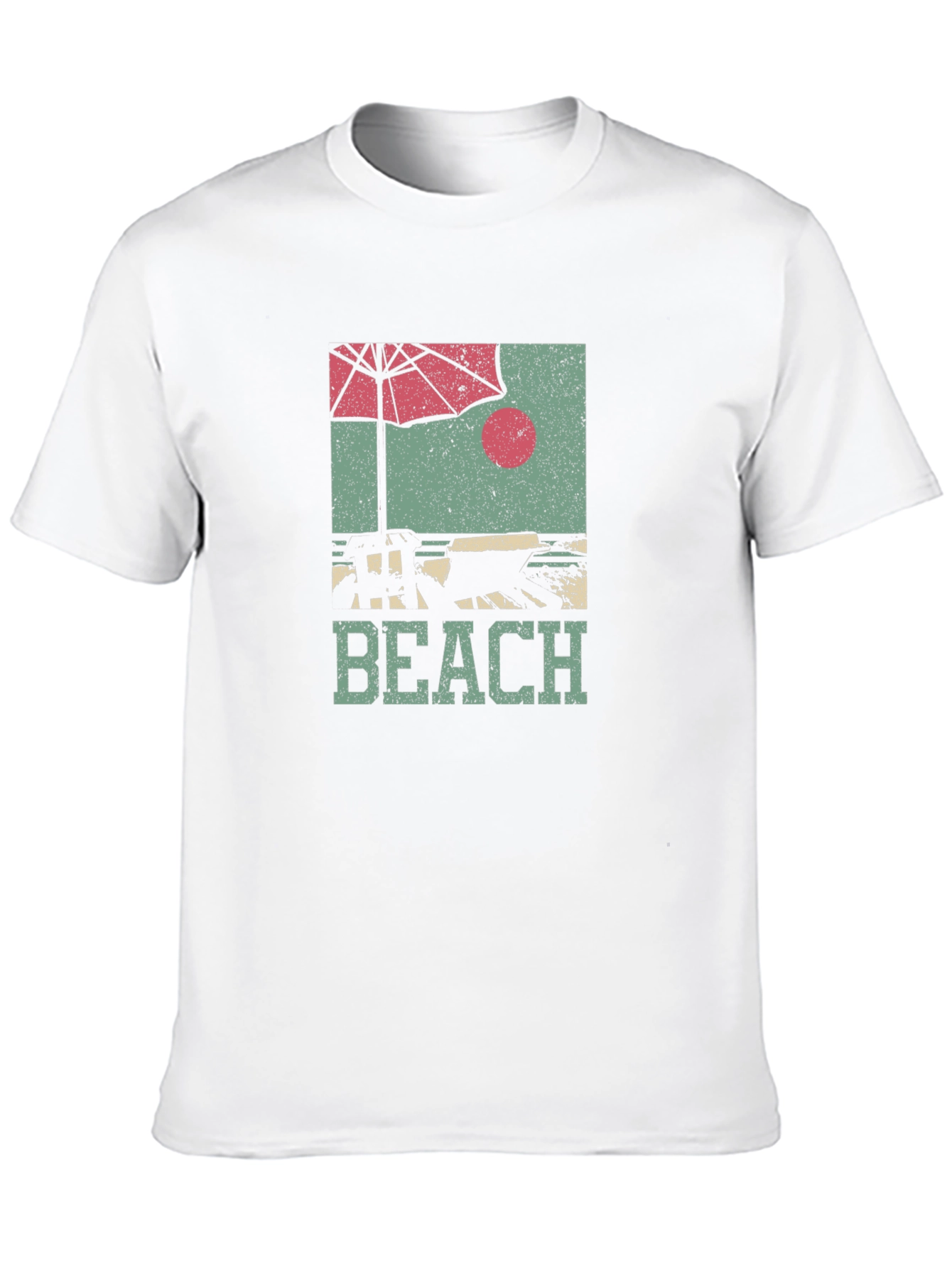 Retro Beach Scene Graphic T-Shirt - Stylish Summer Apparel