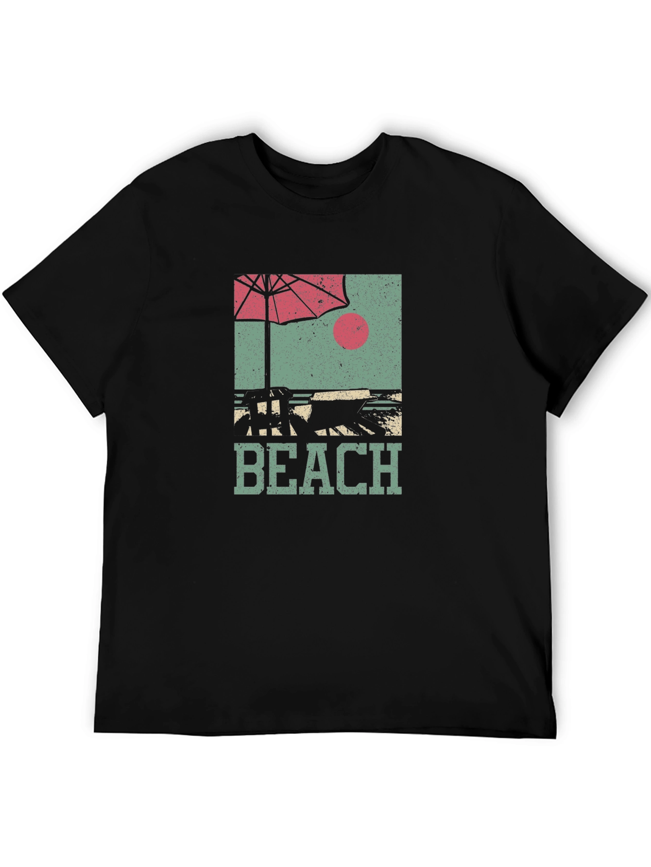 Retro Beach Scene Graphic T-Shirt - Stylish Summer Apparel