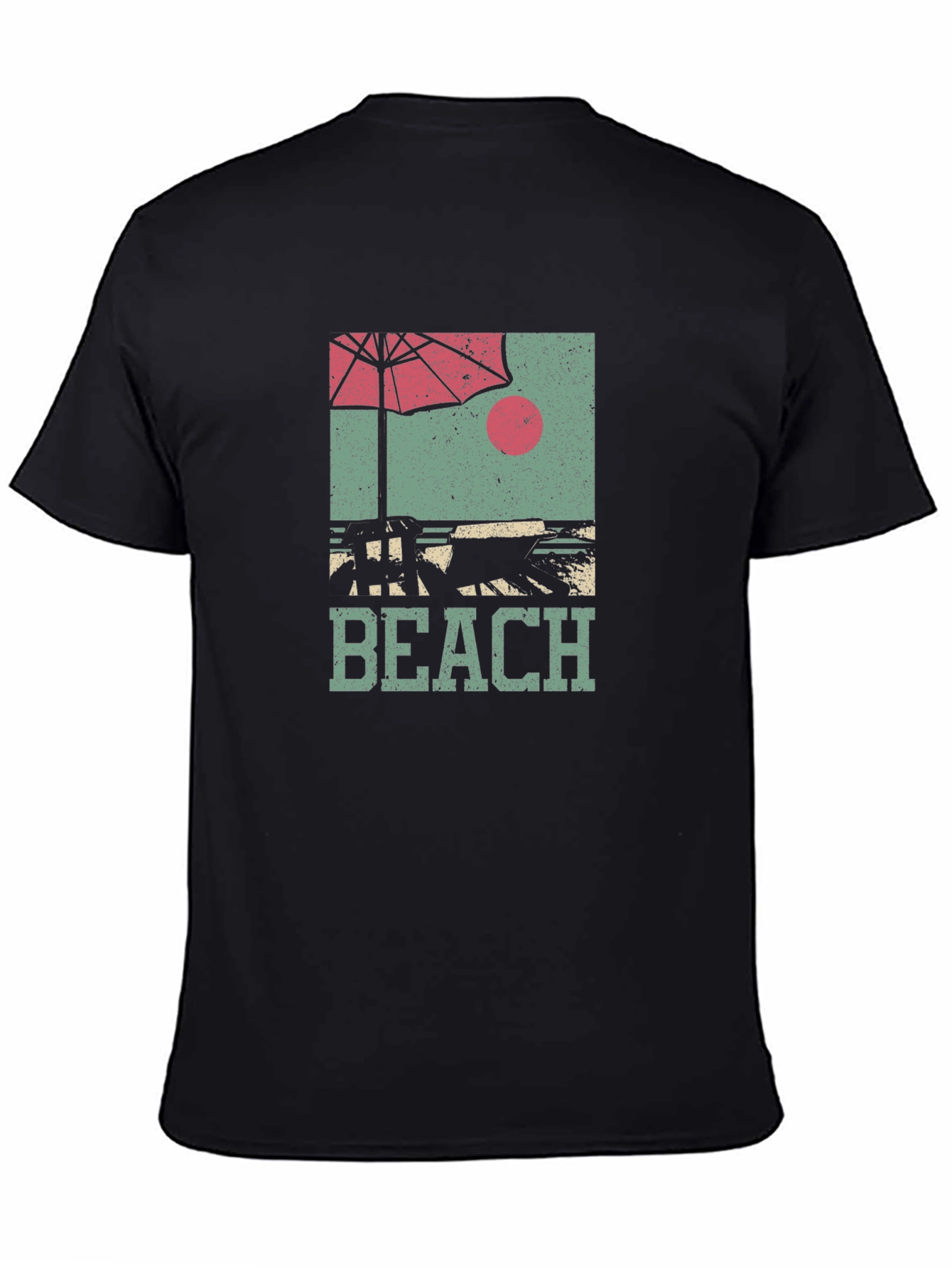 Retro Beach Scene Graphic T-Shirt - Stylish Summer Apparel