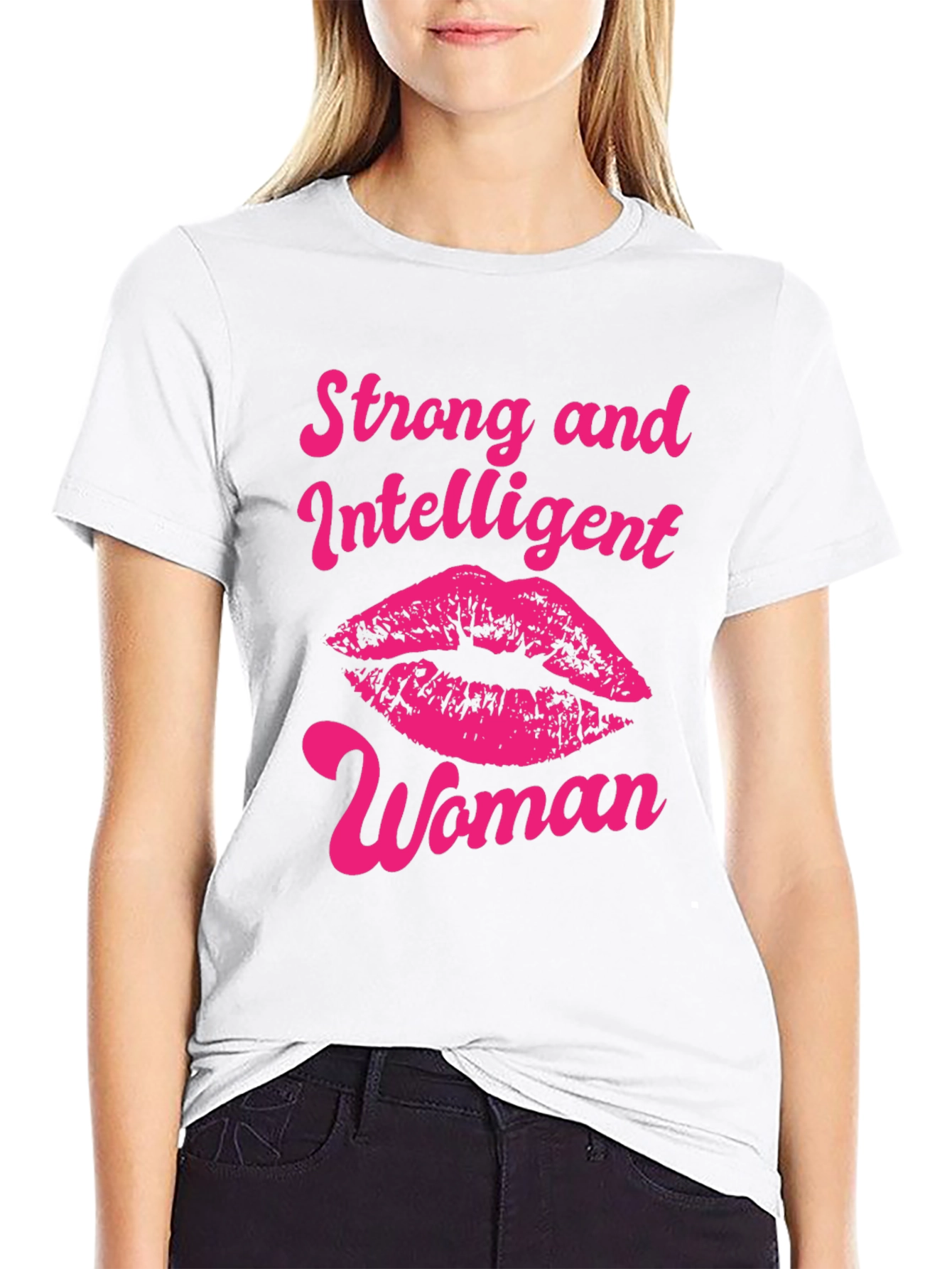 Strong Intelligent Woman Lips Graphic T-Shirt