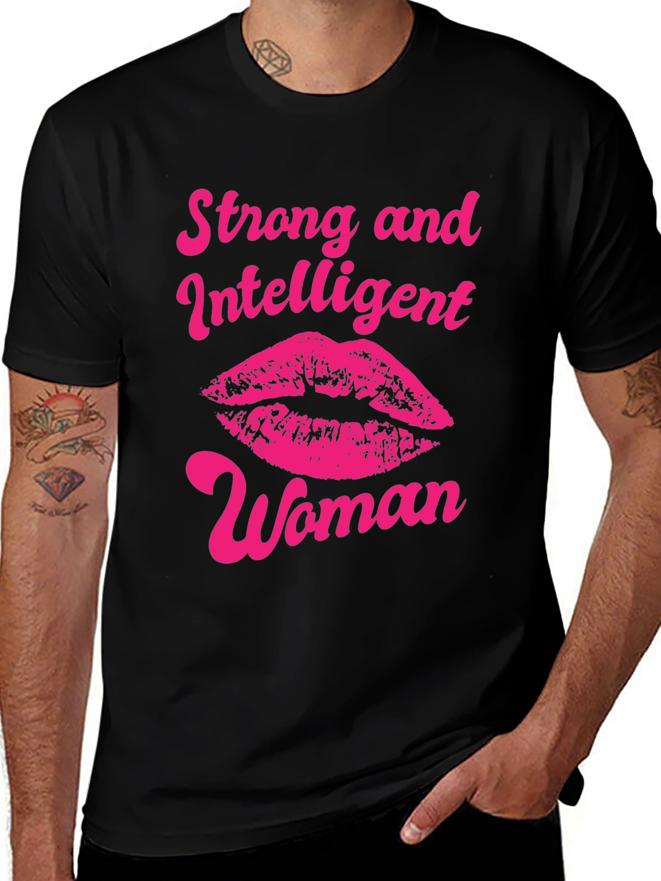 Strong Intelligent Woman Lips Graphic T-Shirt