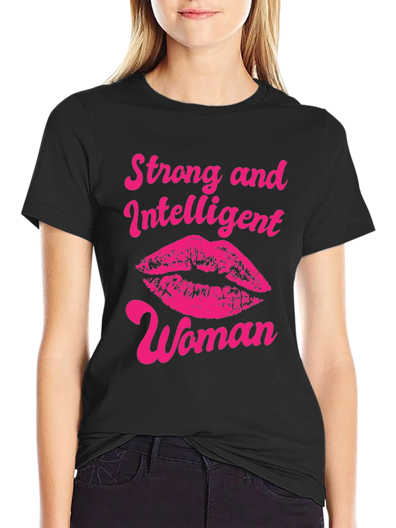 Strong Intelligent Woman Lips Graphic T-Shirt