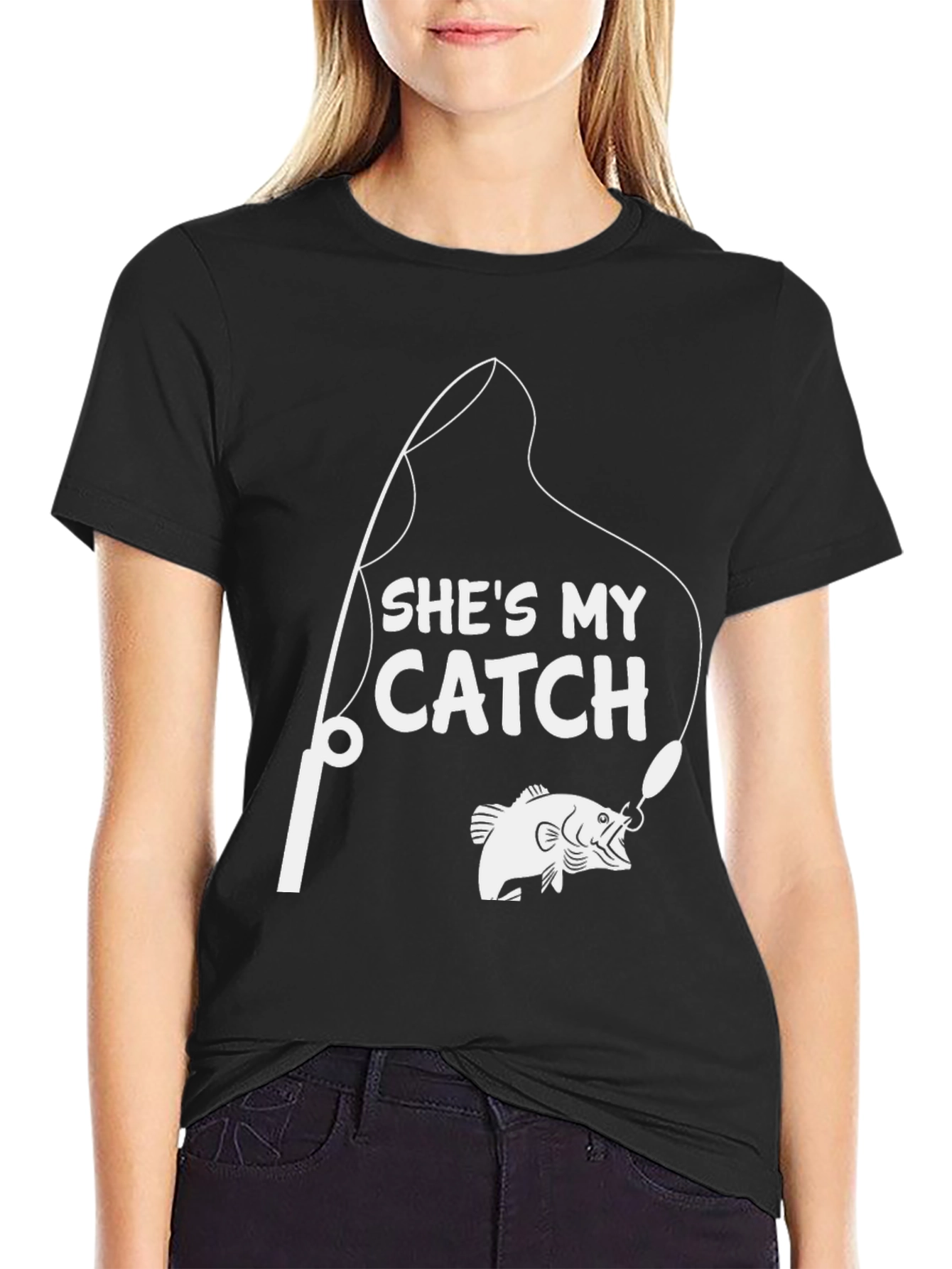 Shes My Catch T-Shirt Fishing Rod & Fish Graphic