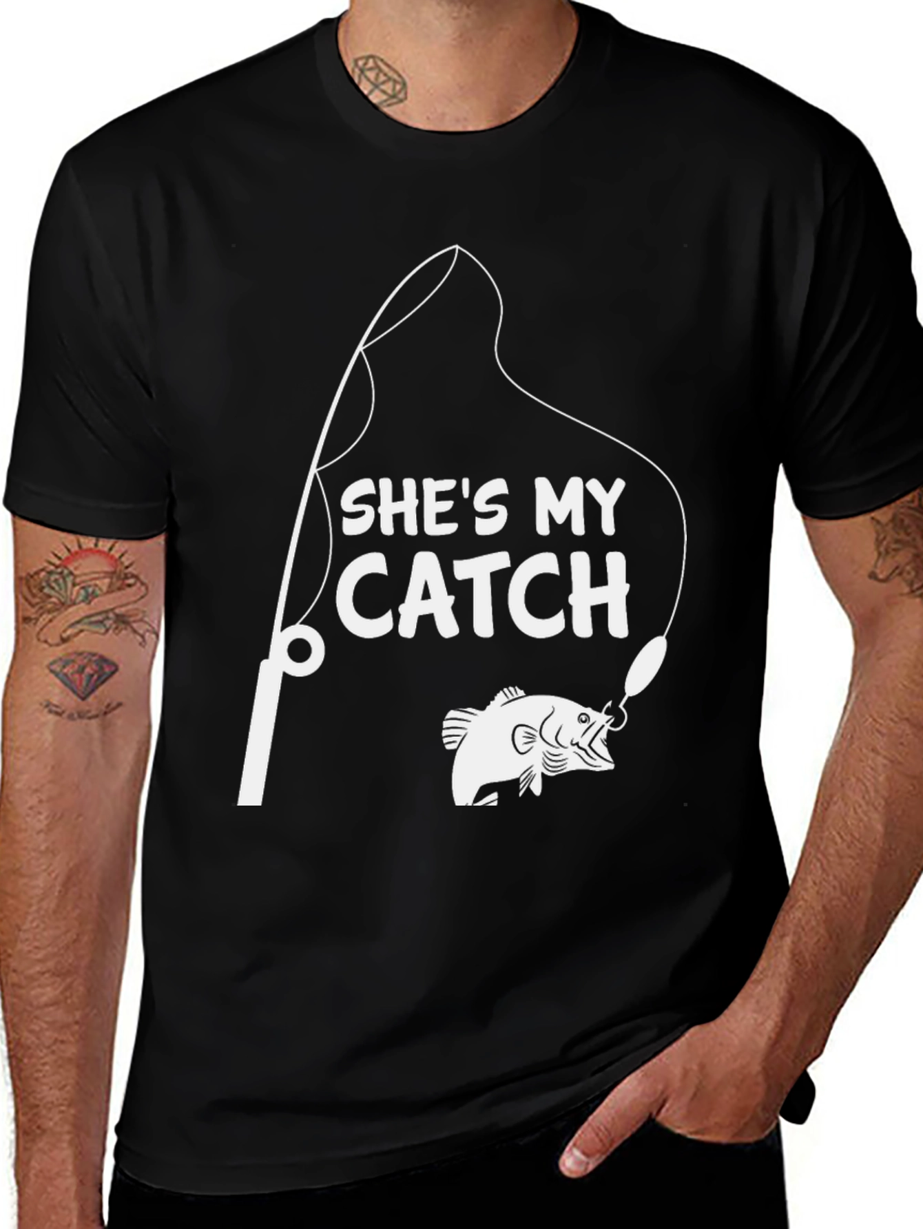 Shes My Catch T-Shirt Fishing Rod & Fish Graphic