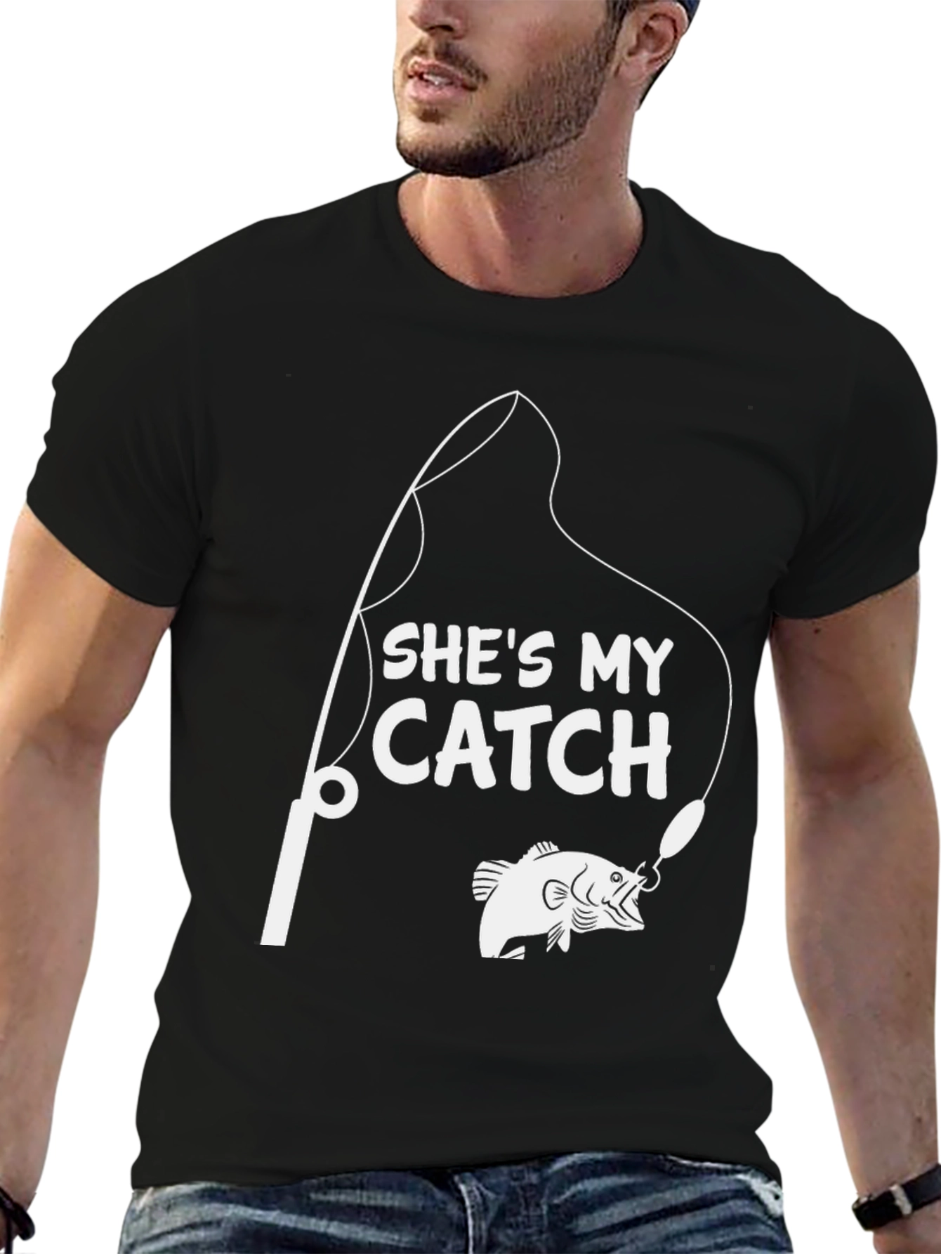 Shes My Catch T-Shirt Fishing Rod & Fish Graphic