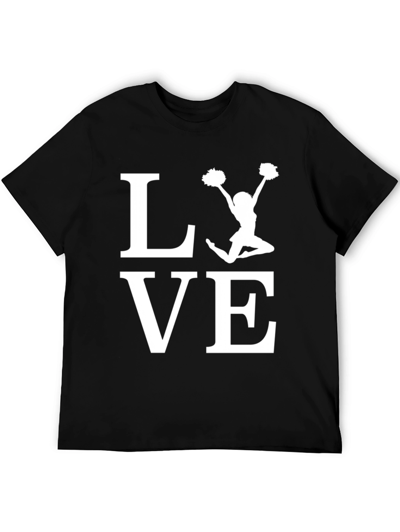 Love Cheerleader T-Shirt | Black Cotton Blend Tee