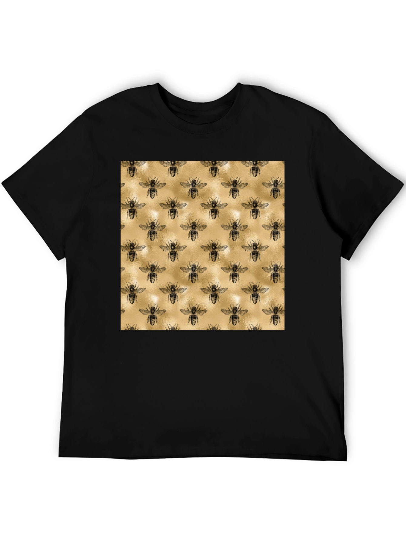 Stylish Bee Print Tee - Black