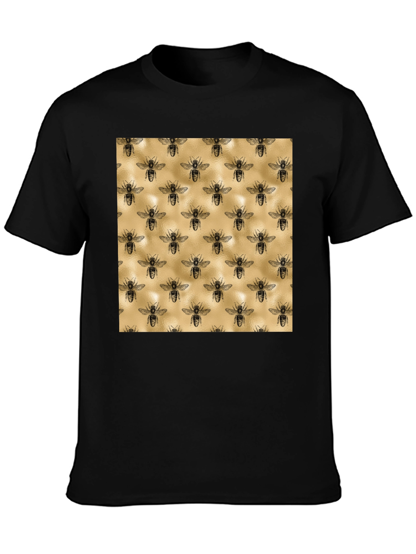 Stylish Bee Print Tee - Black