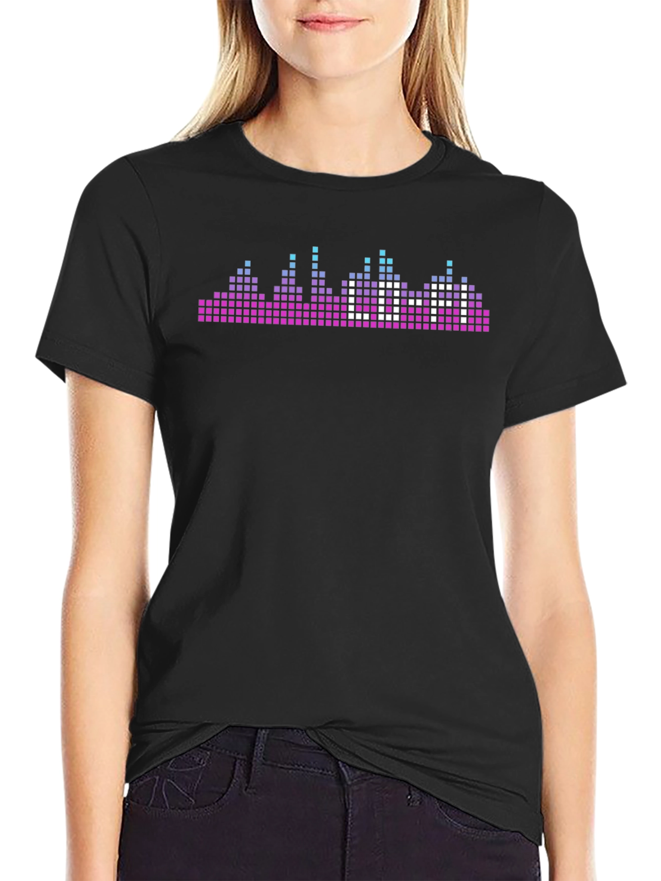 Pixel Skyline Graphic Tee - Black