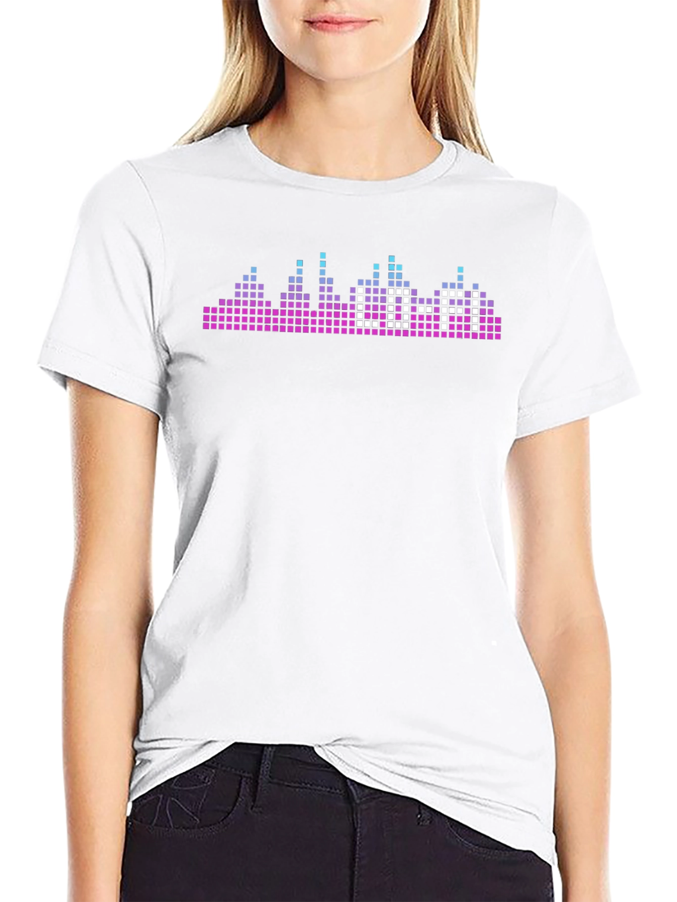 Pixel Skyline Graphic Tee - Black
