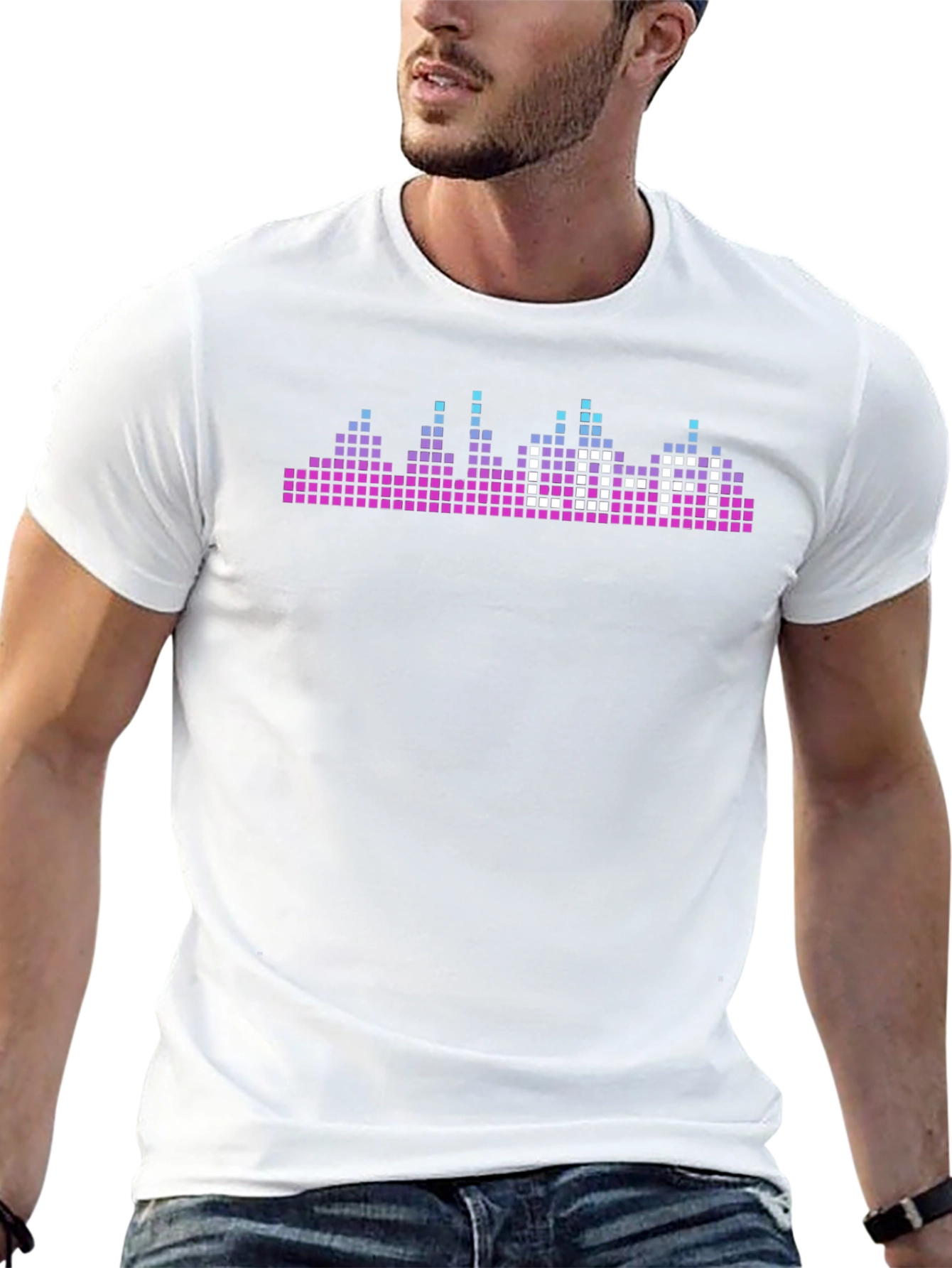 Pixel Skyline Graphic Tee - Black