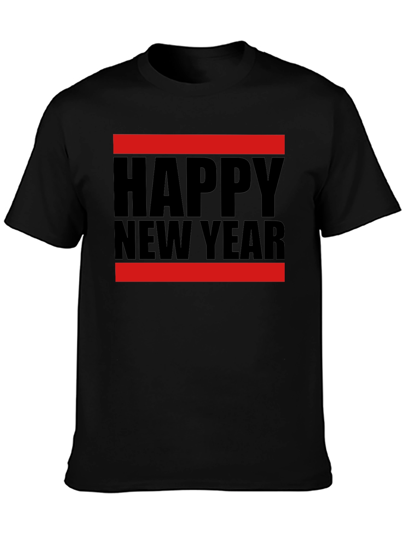 Happy New Year Graphic T-Shirt - Black