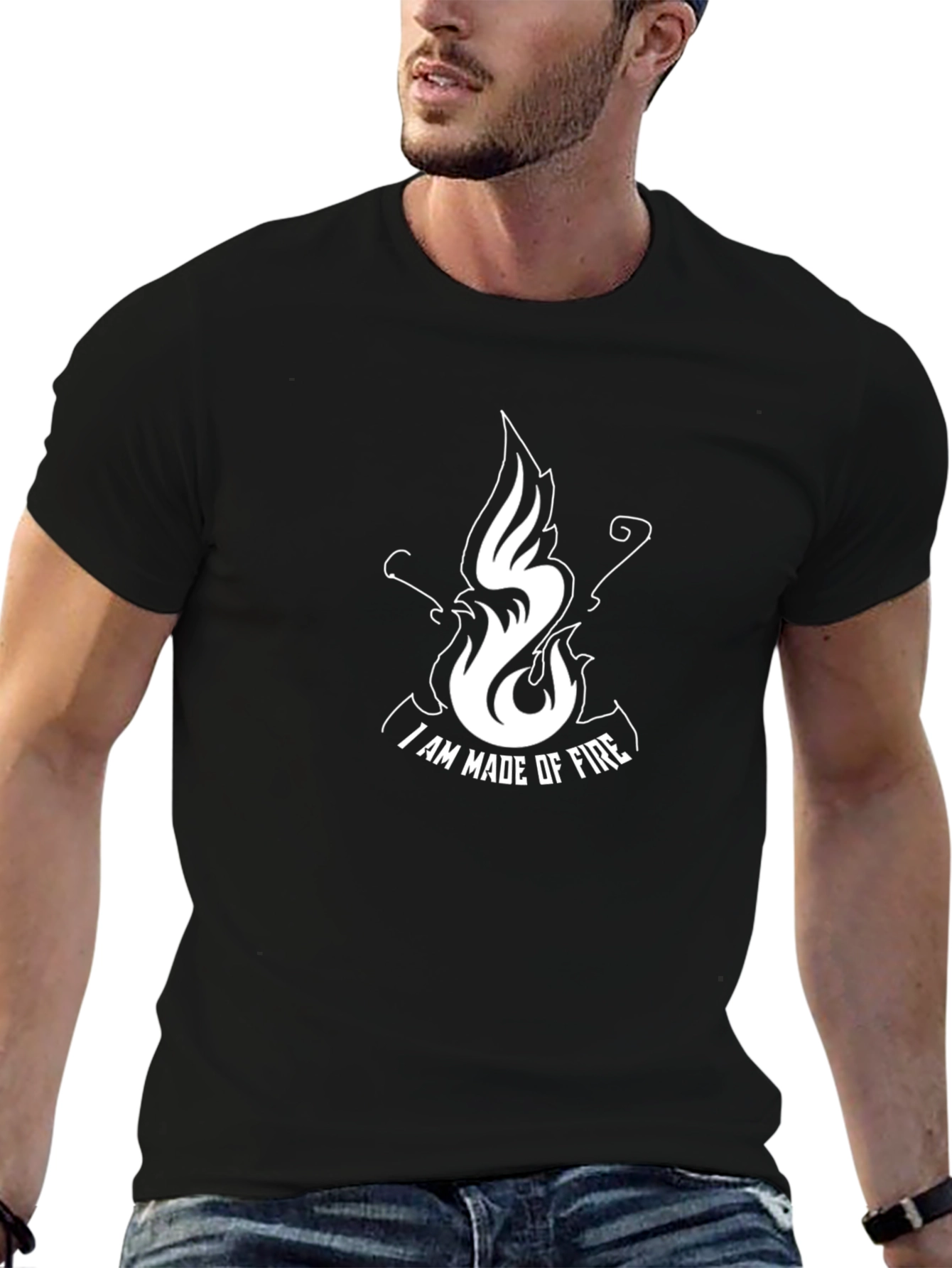 I Am Made Of Fire Black T-Shirt
