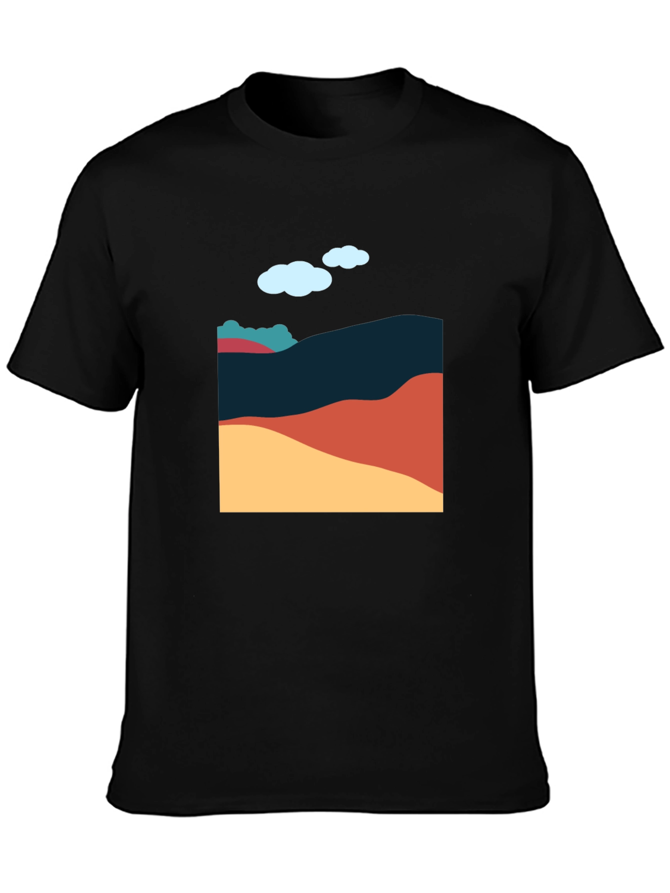Abstract Landscape Graphic Tee - Casual Style