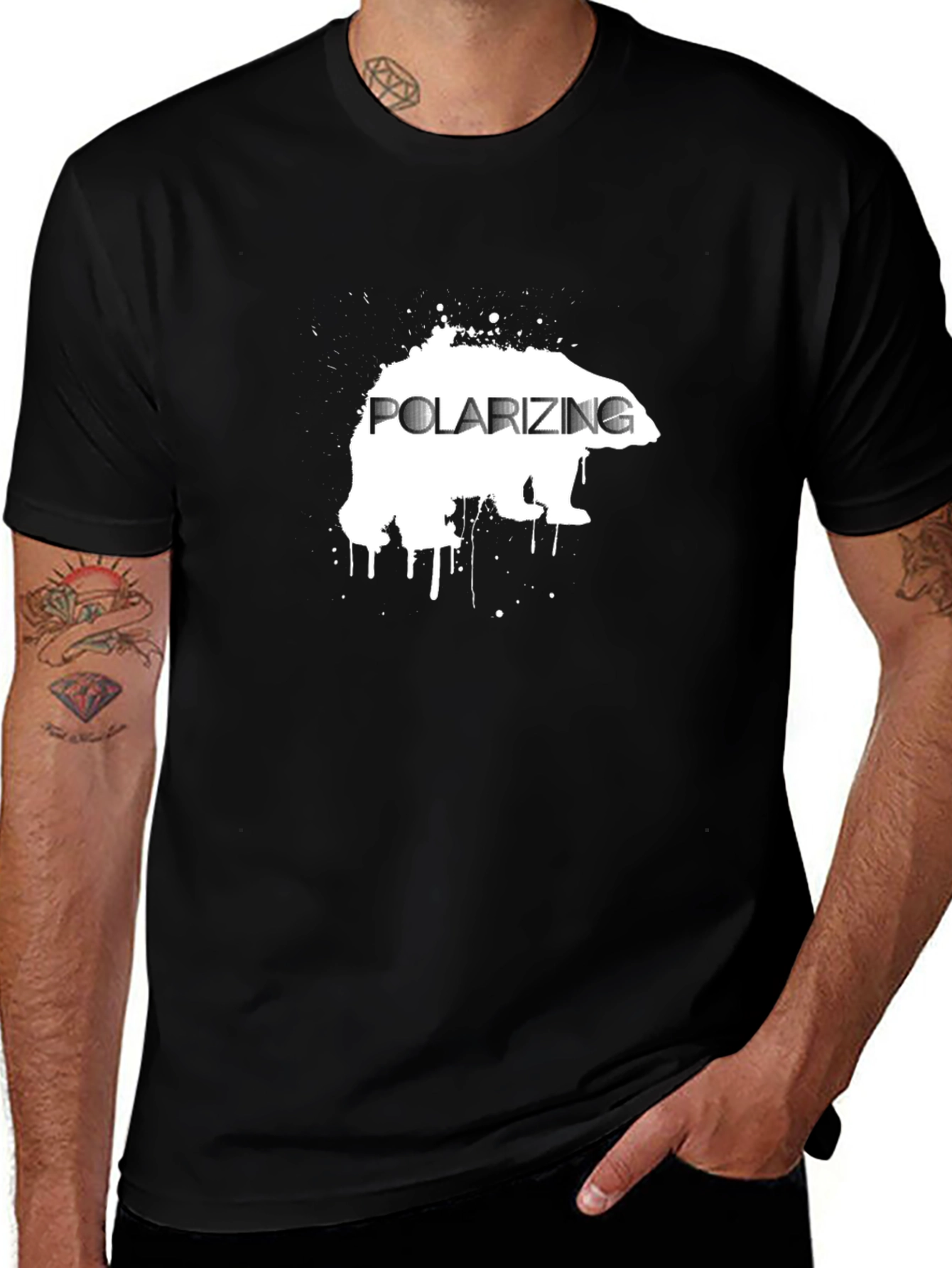 Polarizing Bear Graphic Tee - Black