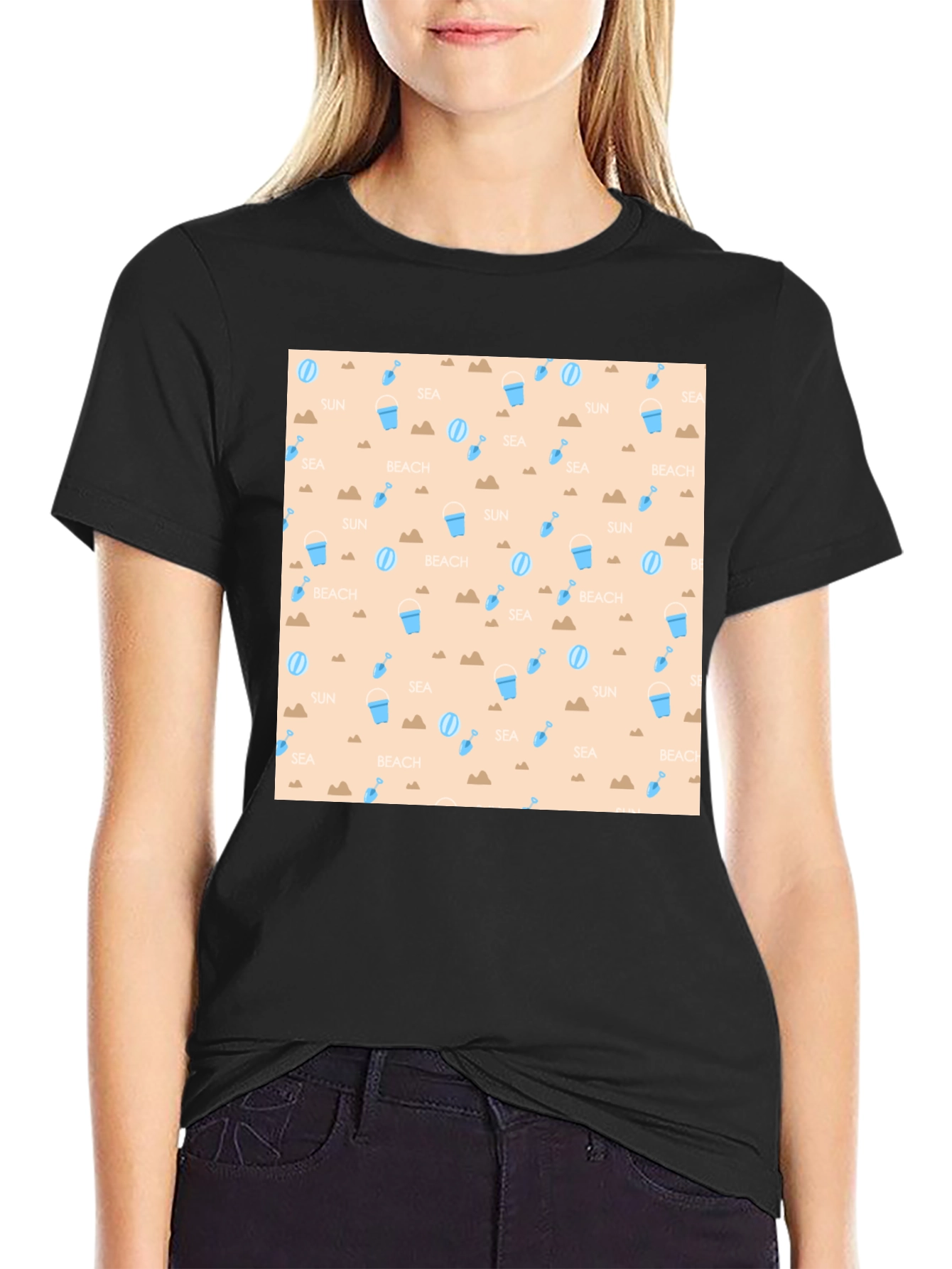 Beach Pattern T-Shirt - Summer Fun