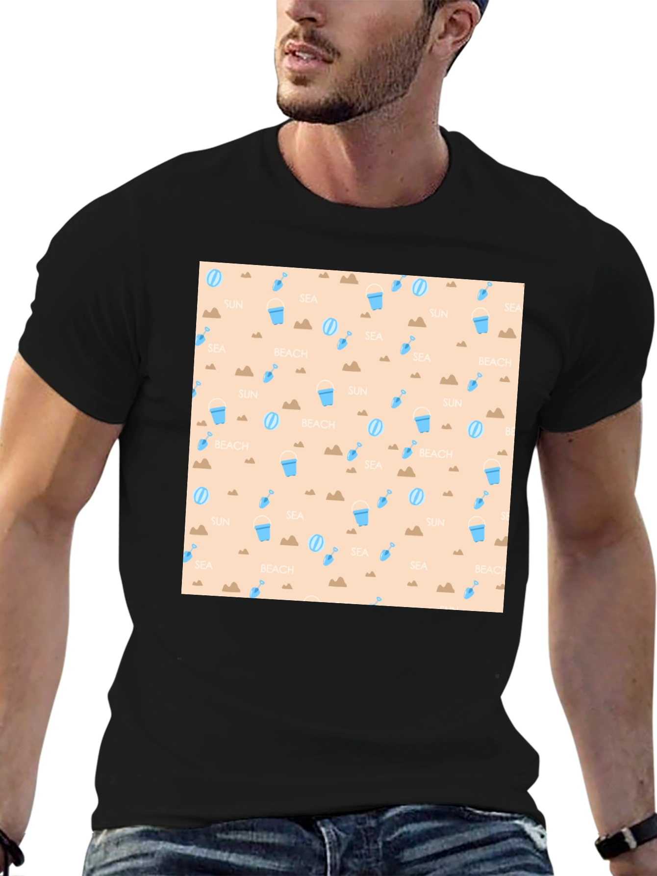 Beach Pattern T-Shirt - Summer Fun