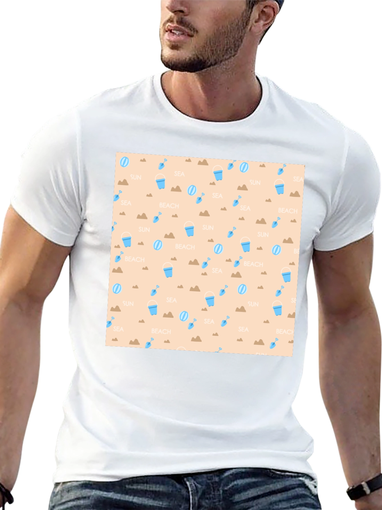 Beach Pattern T-Shirt - Summer Fun