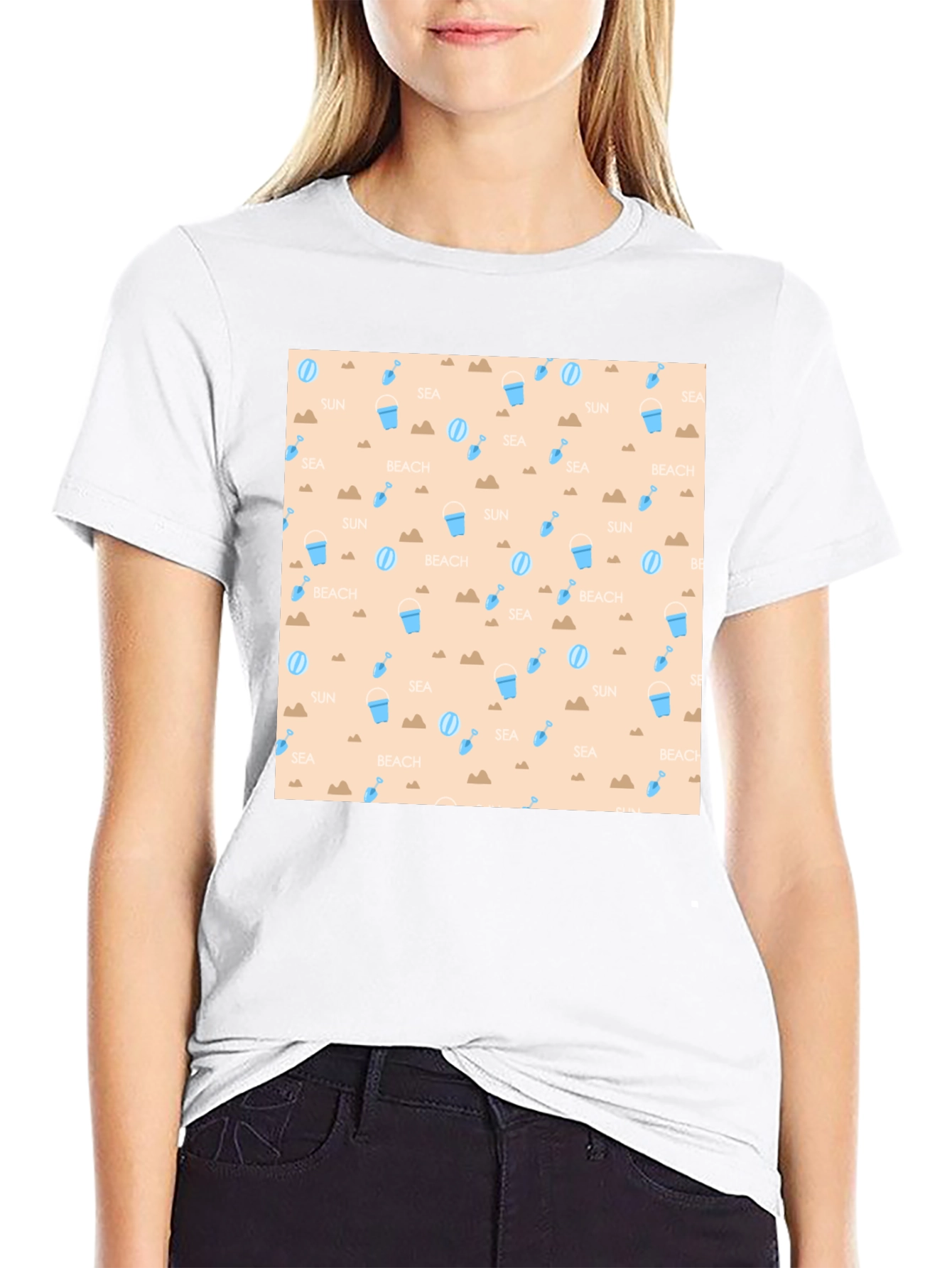 Beach Pattern T-Shirt - Summer Fun