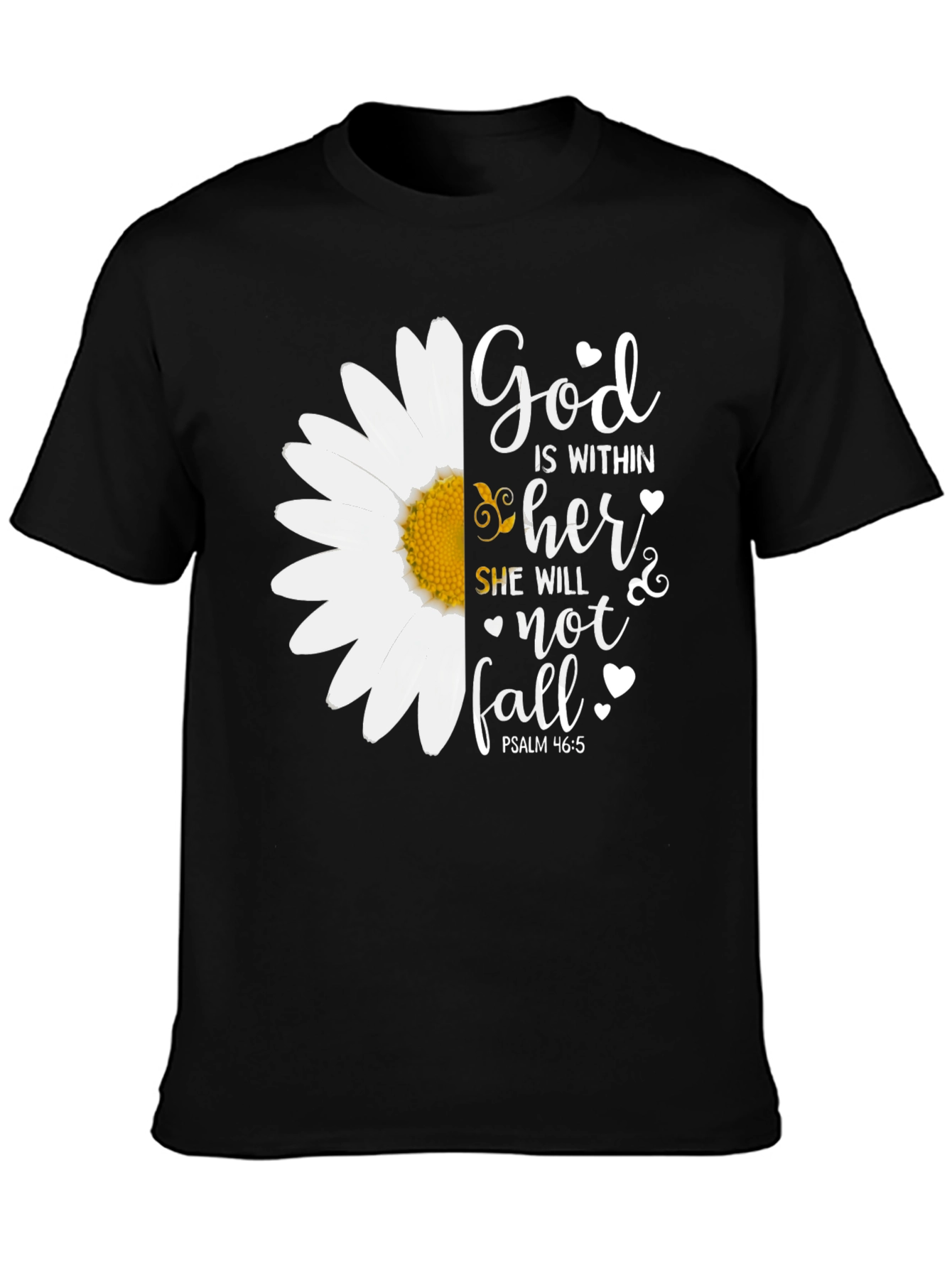 God is Within Her Christian Daisy Graphic Tee