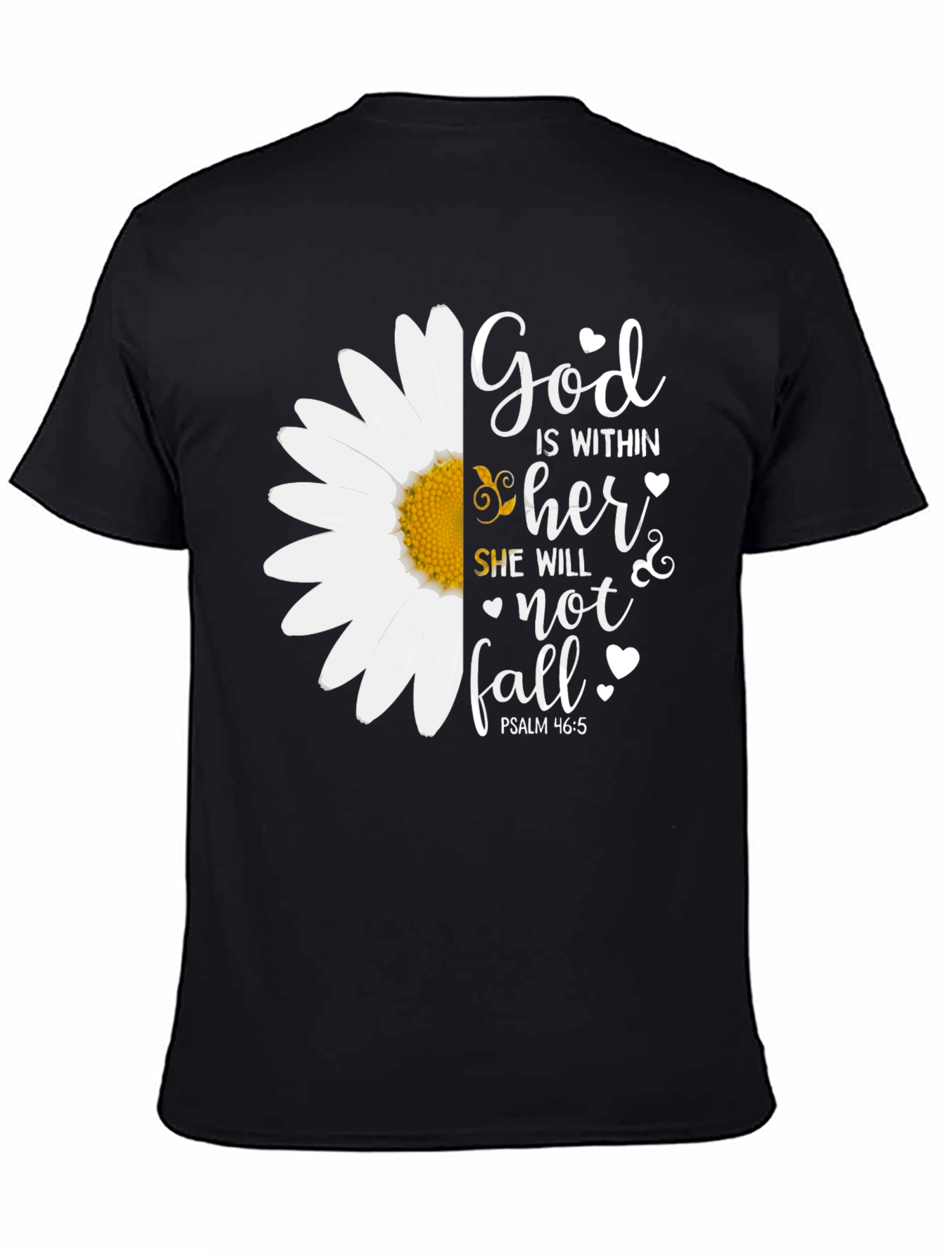 God is Within Her Christian Daisy Graphic Tee