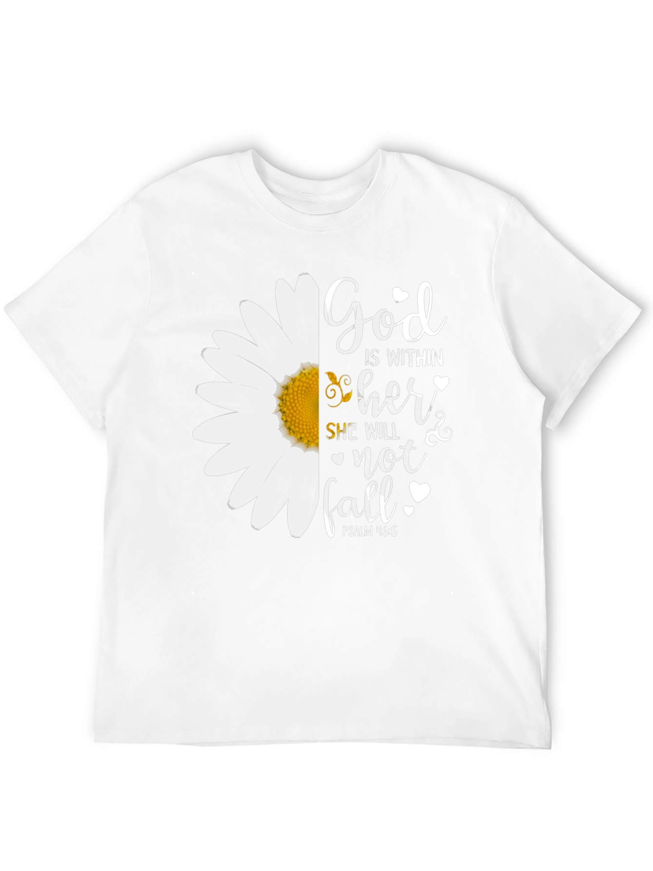 God is Within Her Christian Daisy Graphic Tee