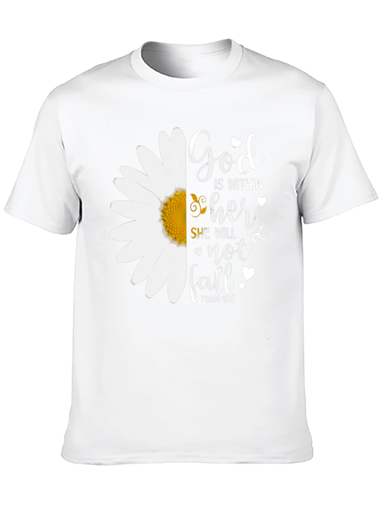 God is Within Her Christian Daisy Graphic Tee