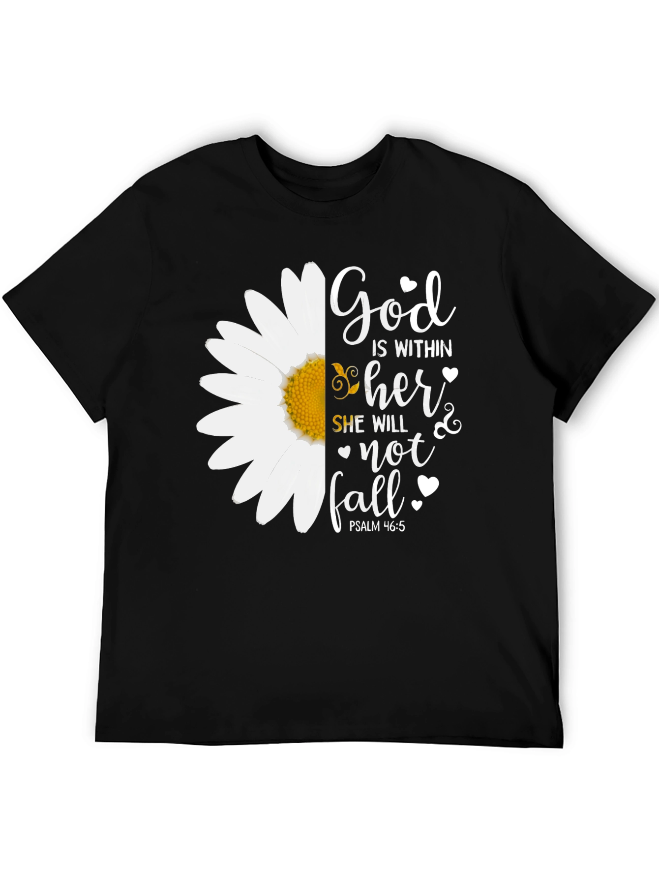 God is Within Her Christian Daisy Graphic Tee