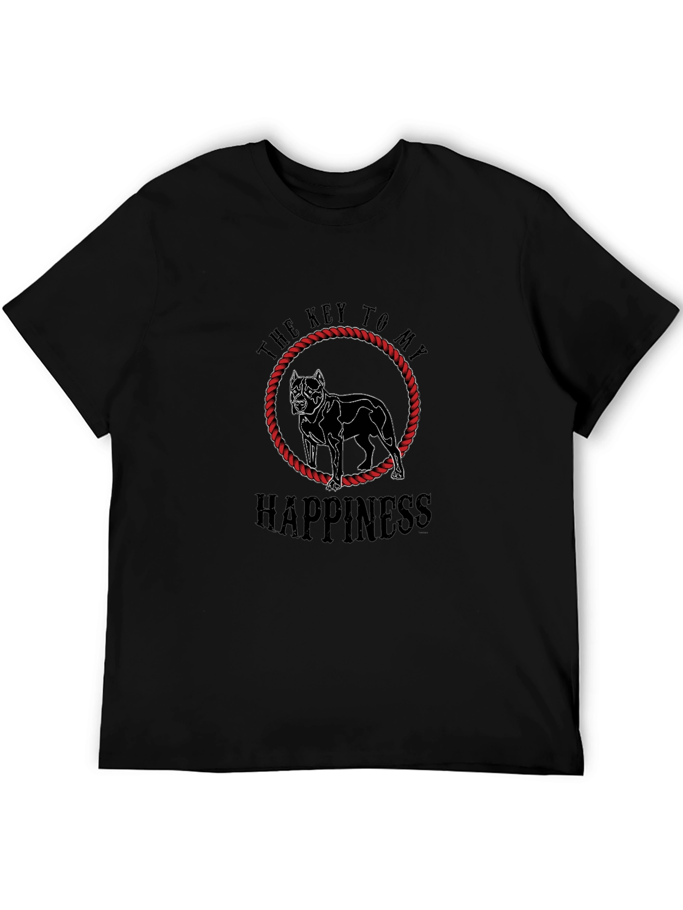 Dog Lovers Happiness Graphic Tee - Black