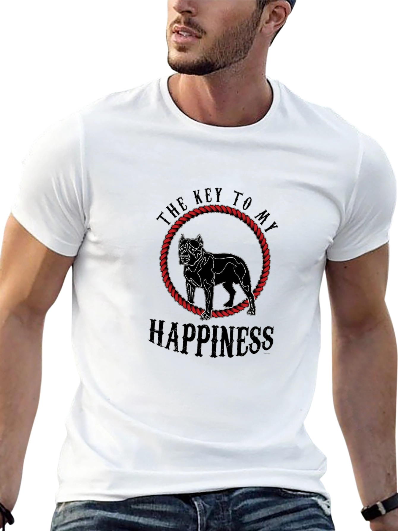 Dog Lovers Happiness Graphic Tee - Black