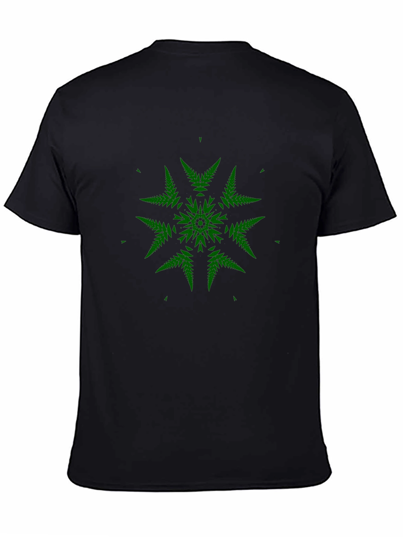Fern Mandala Black T-Shirt - Unique Nature Design