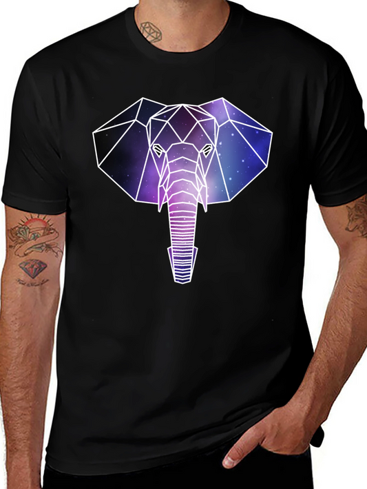 Geometric Galaxy Elephant T-Shirt