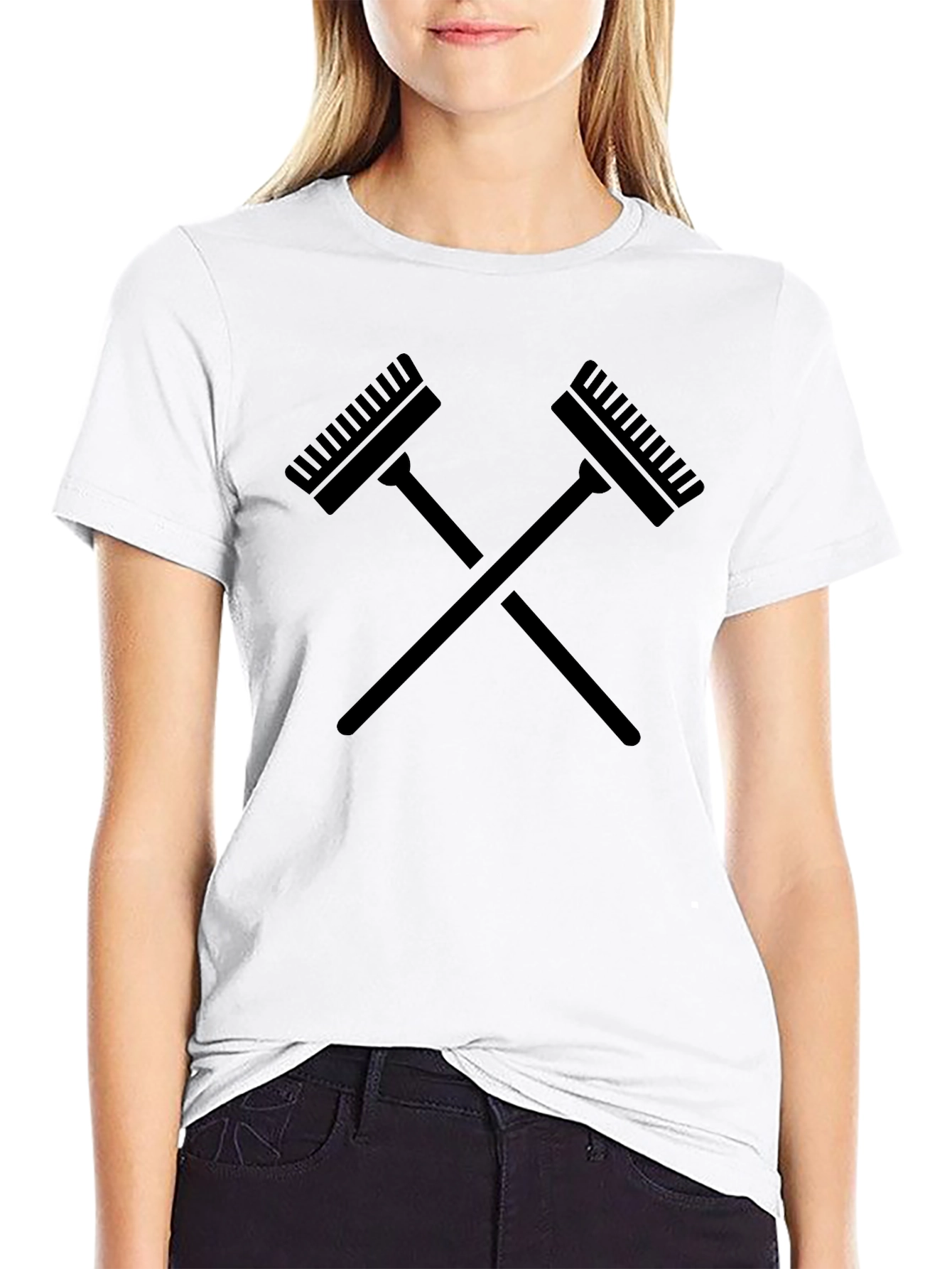 Crossed Rakes Graphic Tee - Stylish Mens Black T-Shirt