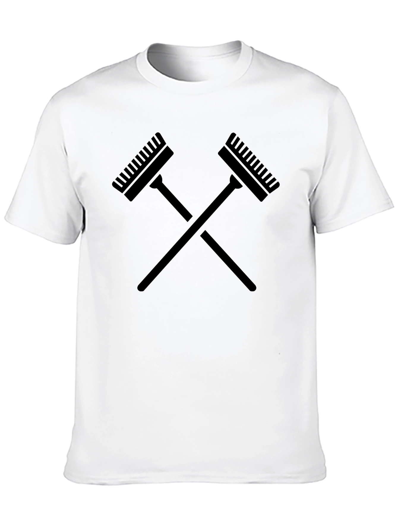 Crossed Rakes Graphic Tee - Stylish Mens Black T-Shirt