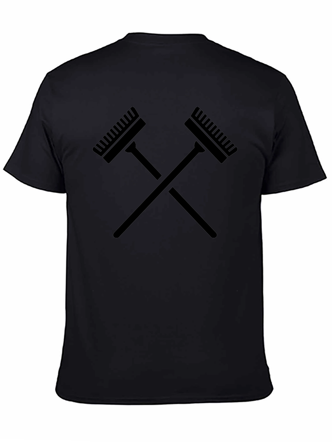 Crossed Rakes Graphic Tee - Stylish Mens Black T-Shirt