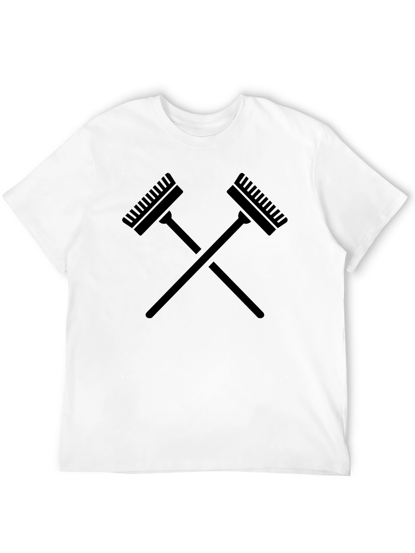 Crossed Rakes Graphic Tee - Stylish Mens Black T-Shirt