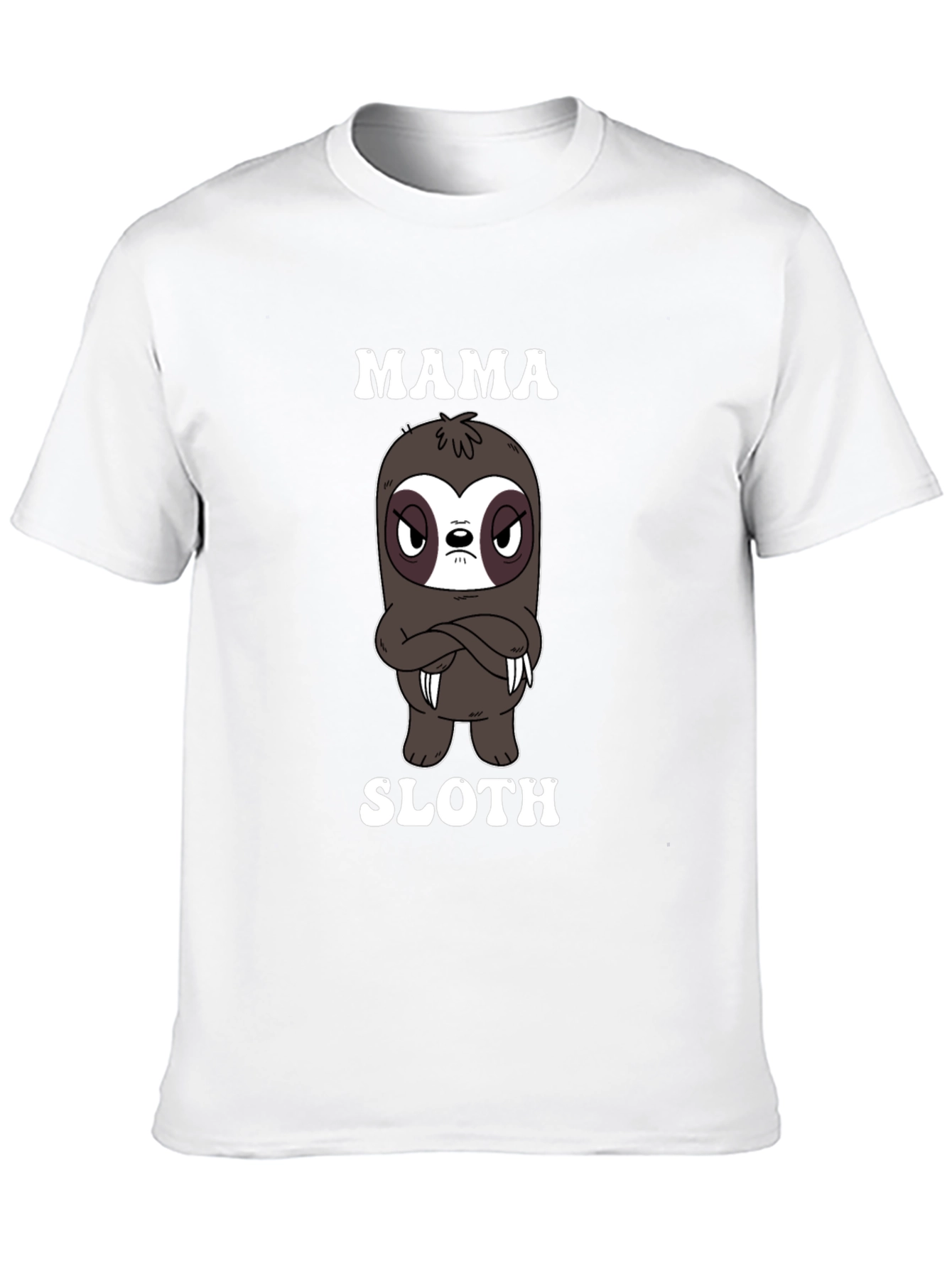 Mama Sloth Cartoon Graphic T-Shirt
