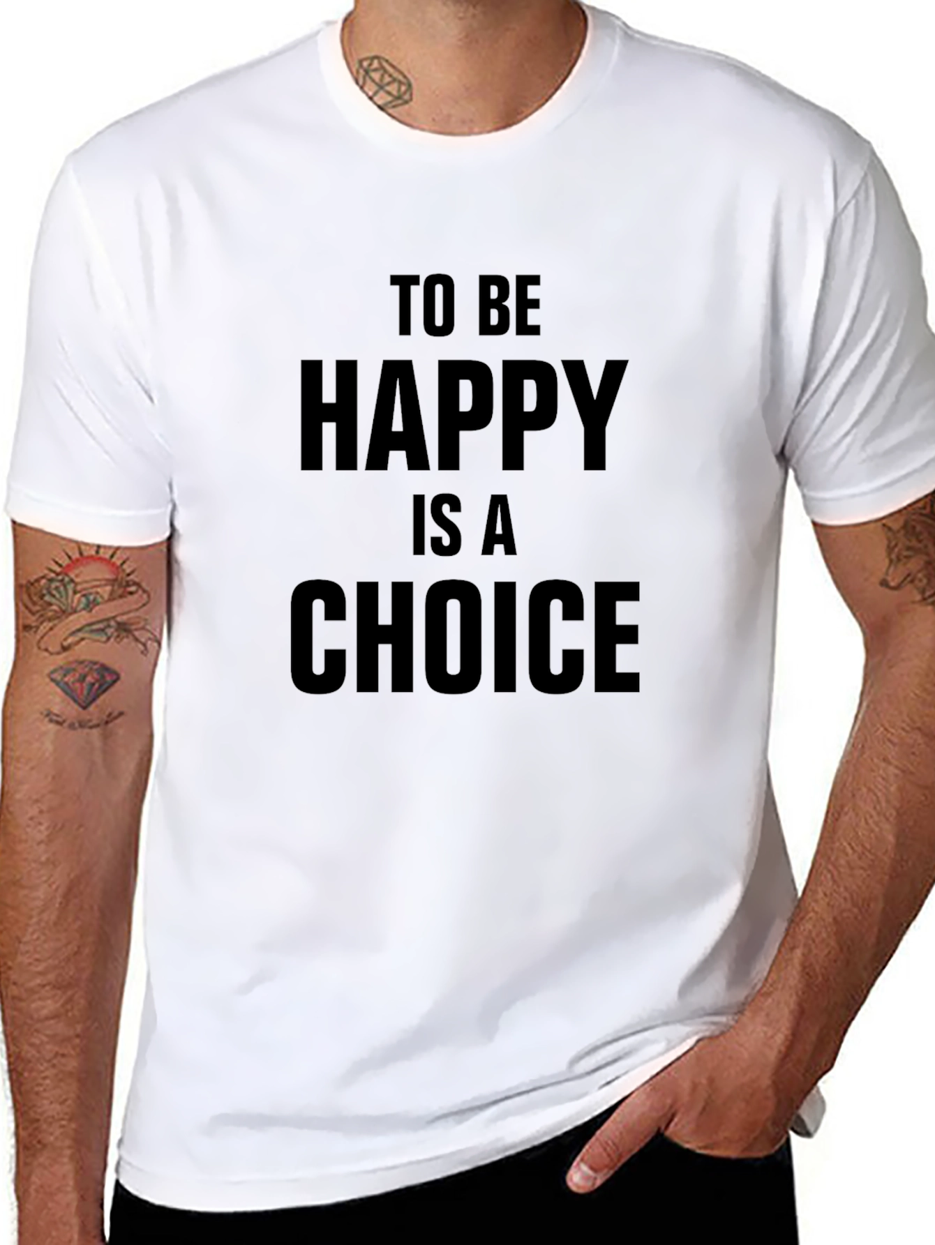 To Be Happy T-Shirt - Black Graphic Tee