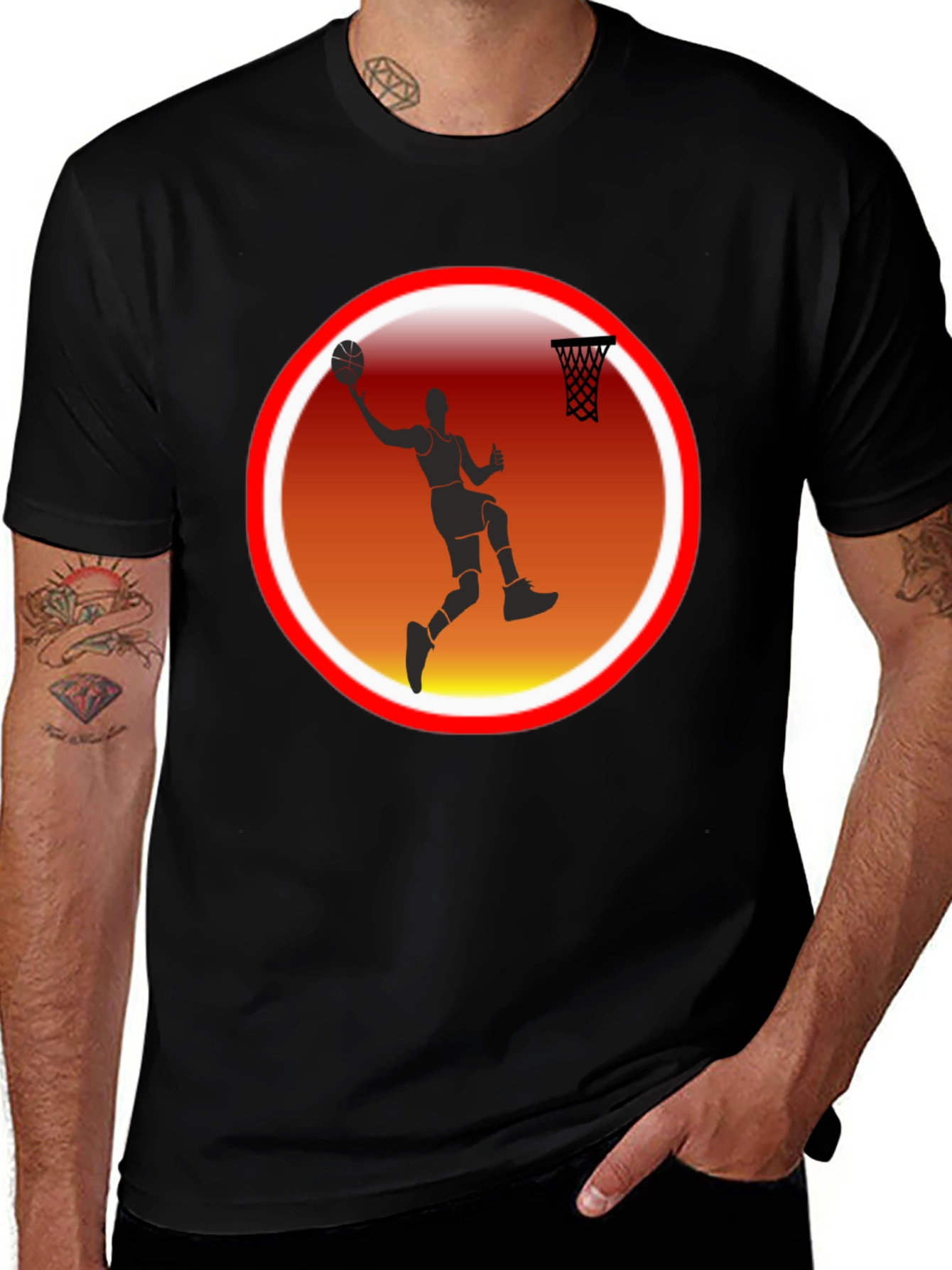 Slam Dunk Graphic Tee - Black Cotton T-Shirt