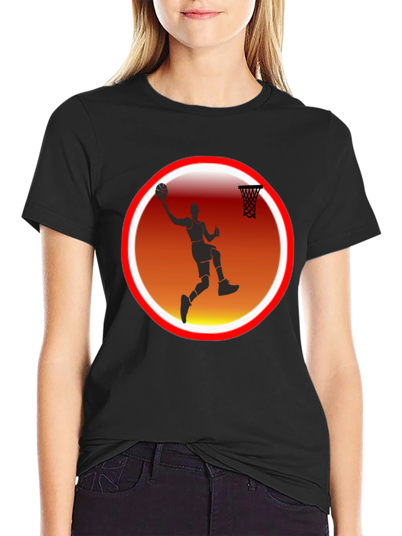 Slam Dunk Graphic Tee - Black Cotton T-Shirt