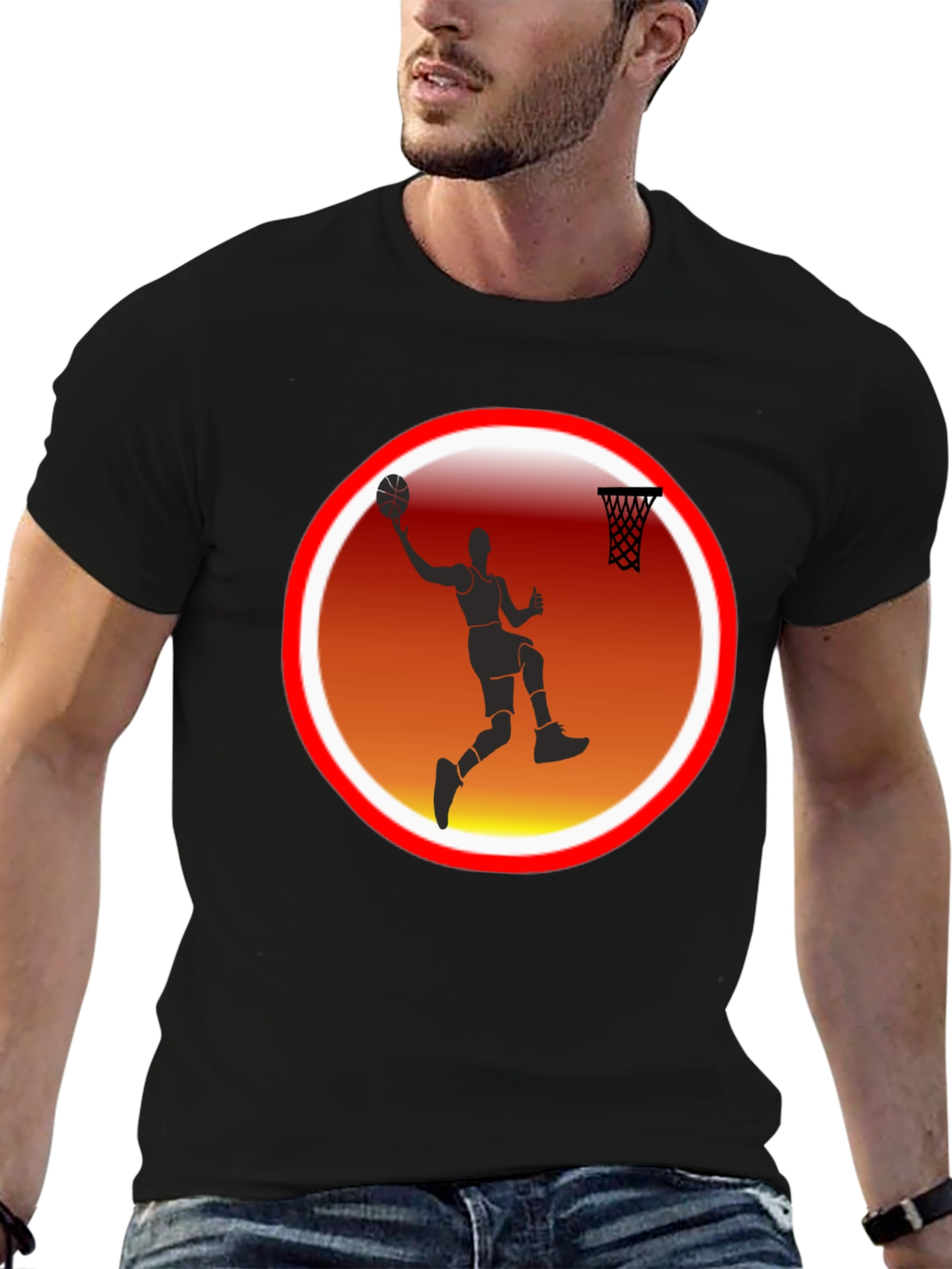 Slam Dunk Graphic Tee - Black Cotton T-Shirt