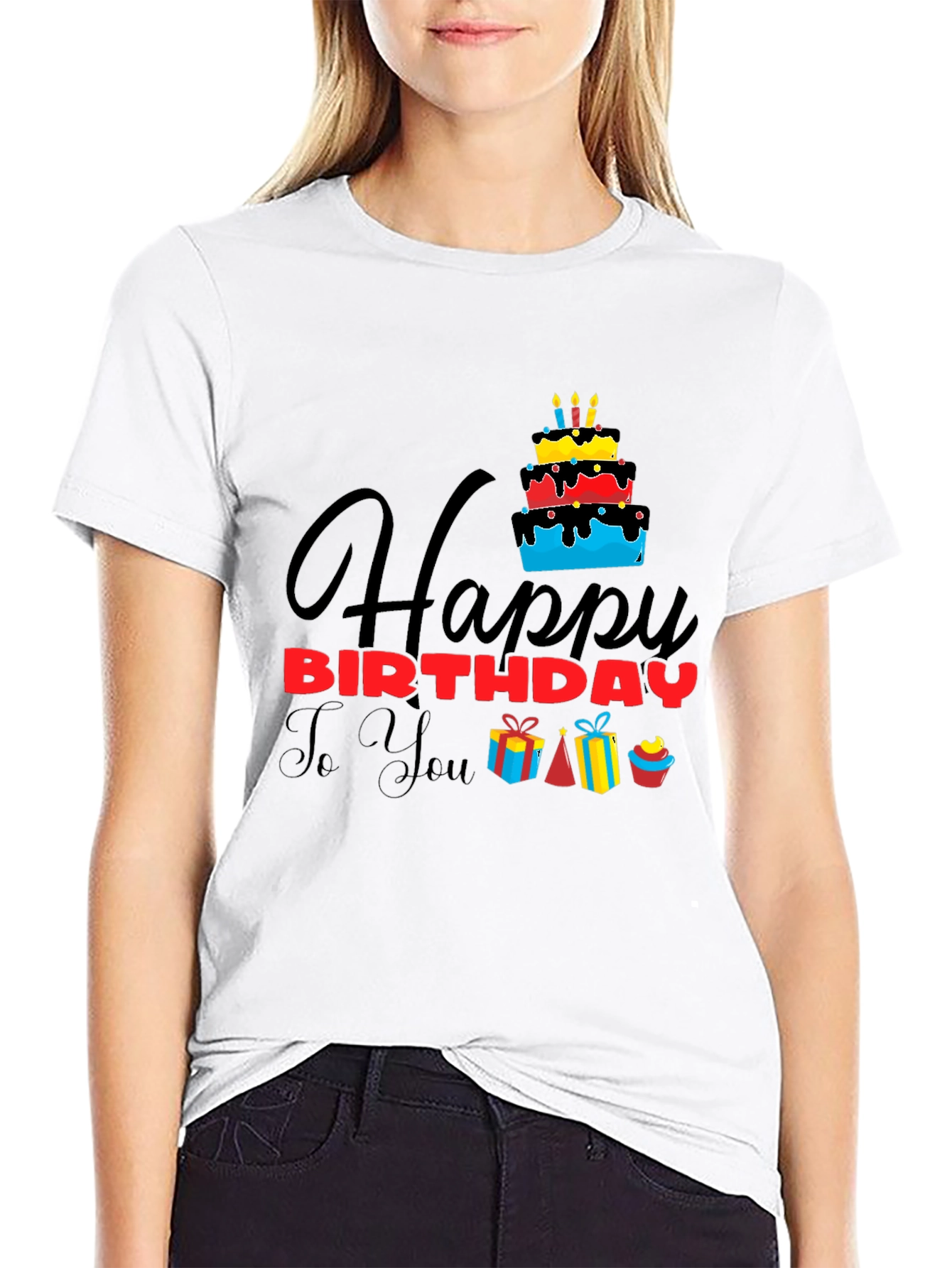 Happy Birthday Graphic Tee | Black Cotton T-Shirt