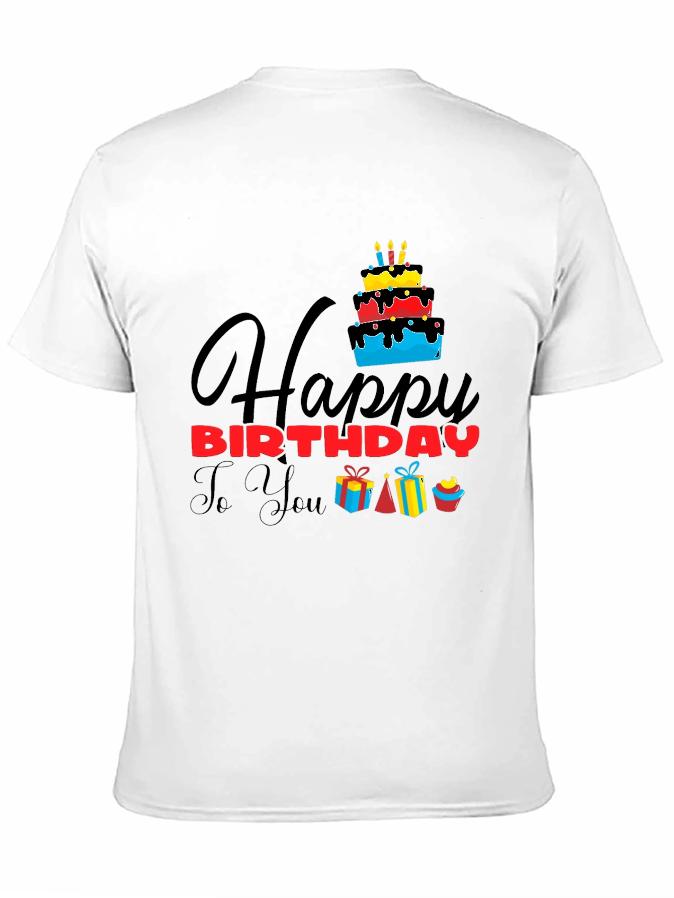 Happy Birthday Graphic Tee | Black Cotton T-Shirt