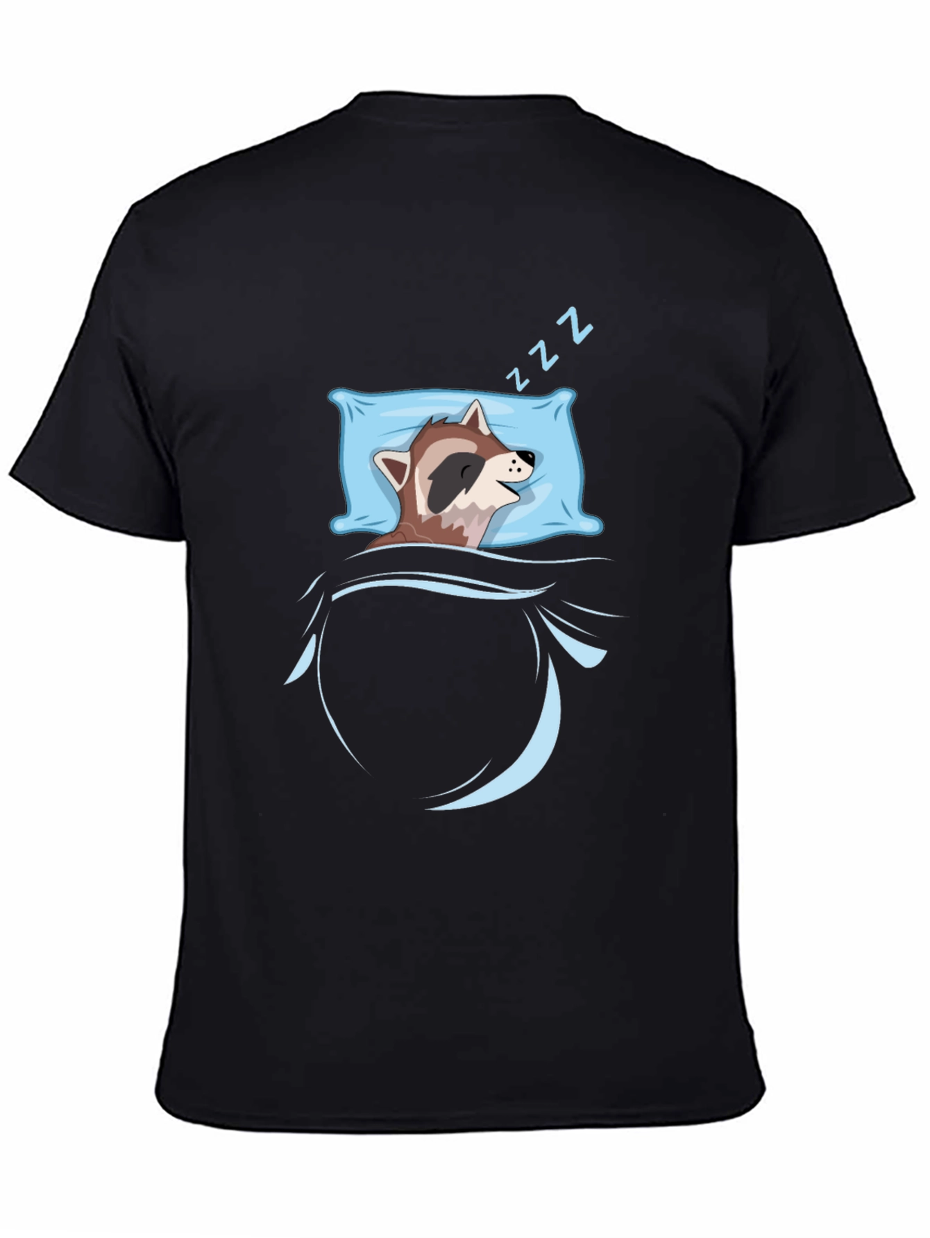 Sleeping Raccoon Graphic Tee - Black