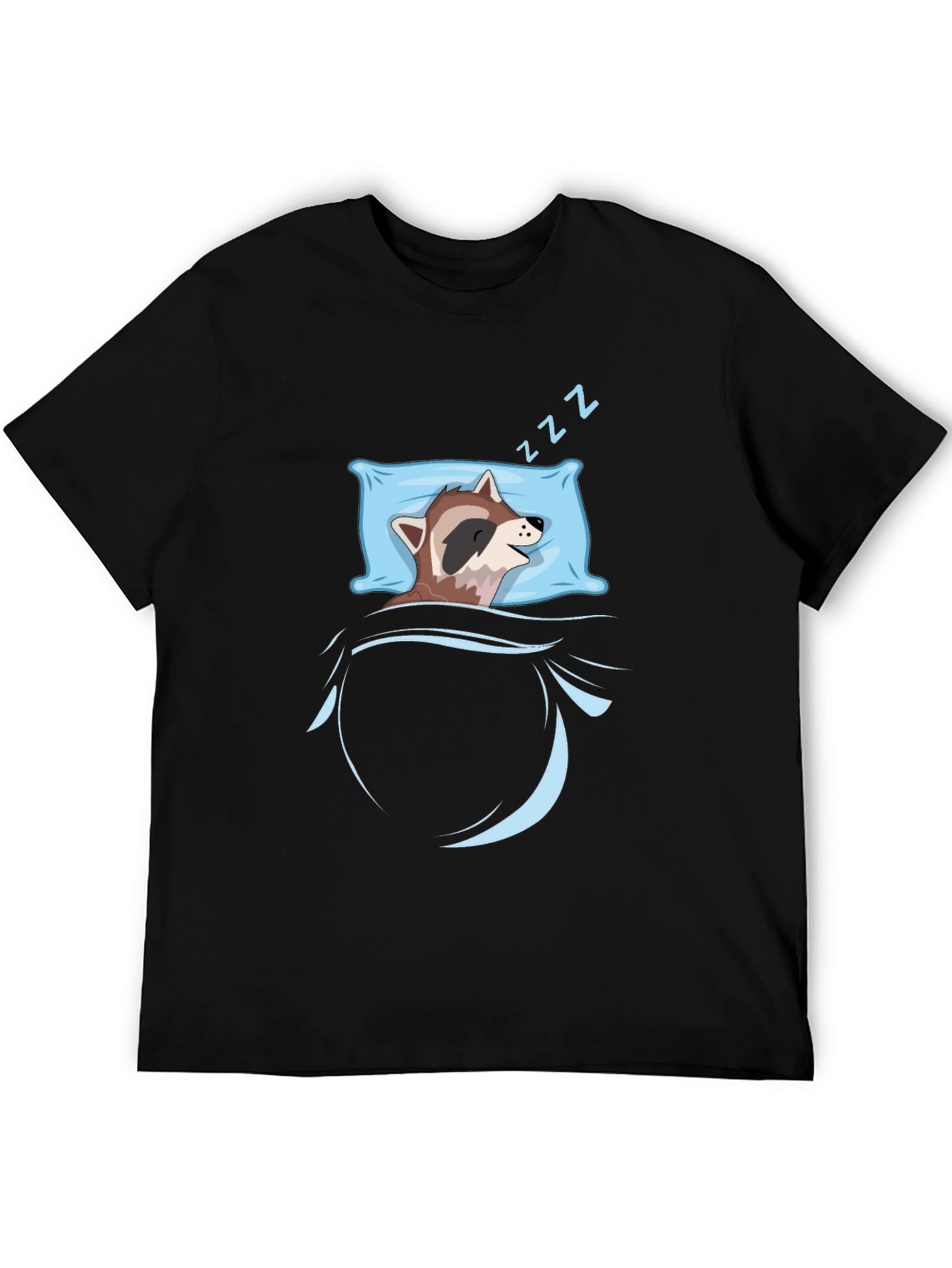 Sleeping Raccoon Graphic Tee - Black