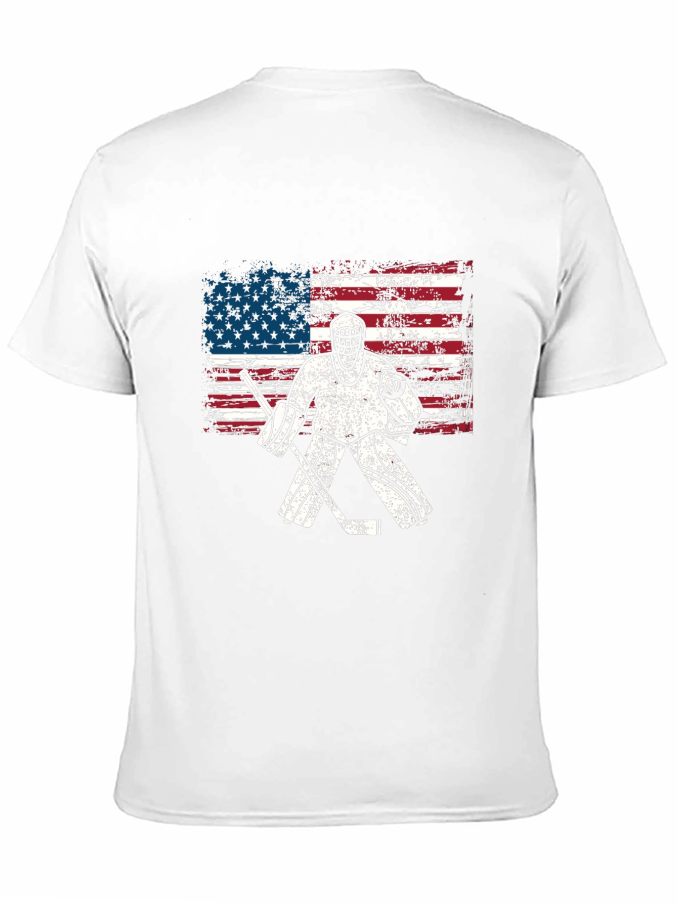 USA Hockey Goalie T-Shirt - Patriotic American Flag Design