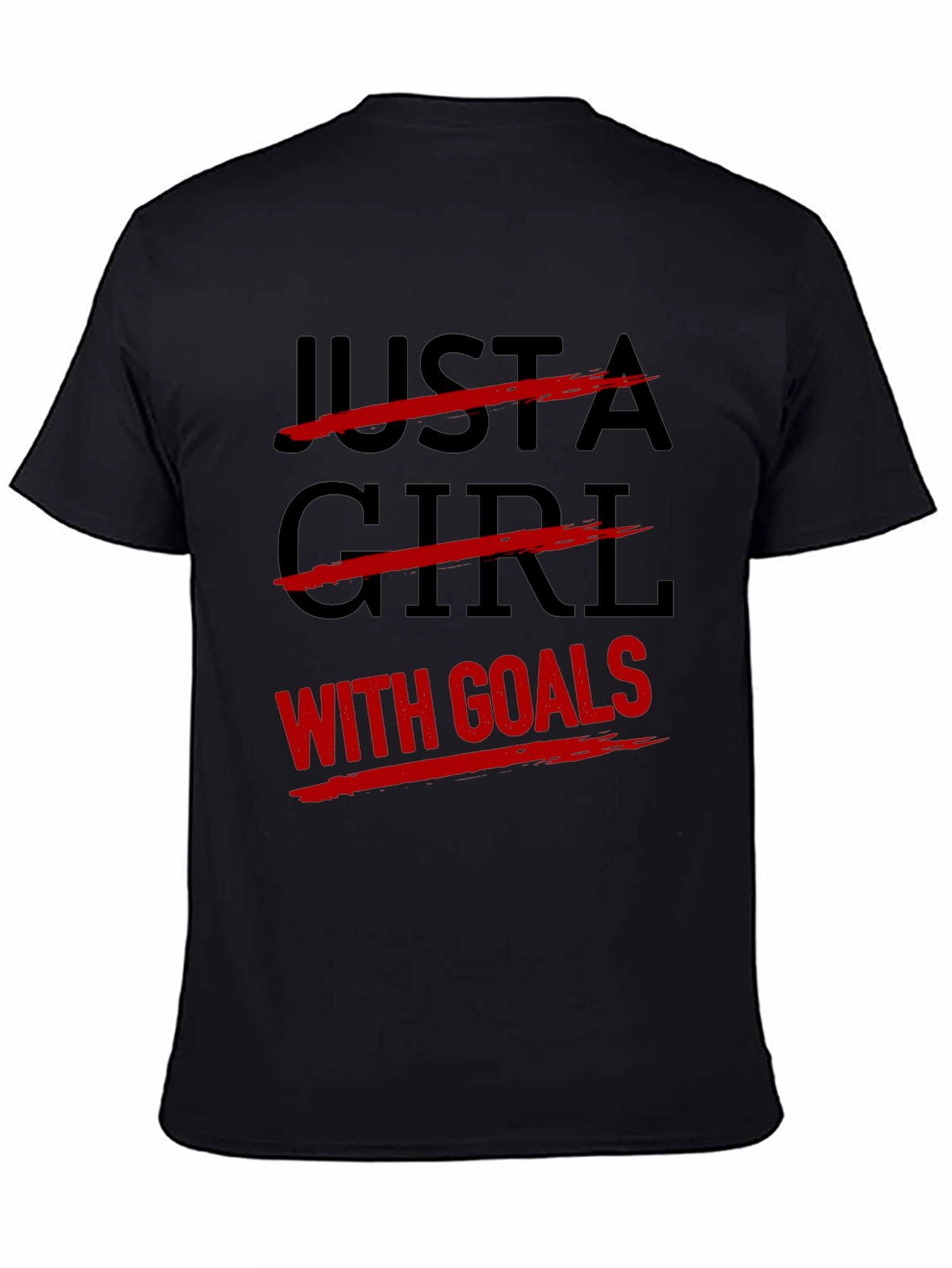 Goal-Getter Graphic Tee: Black Cotton T-Shirt